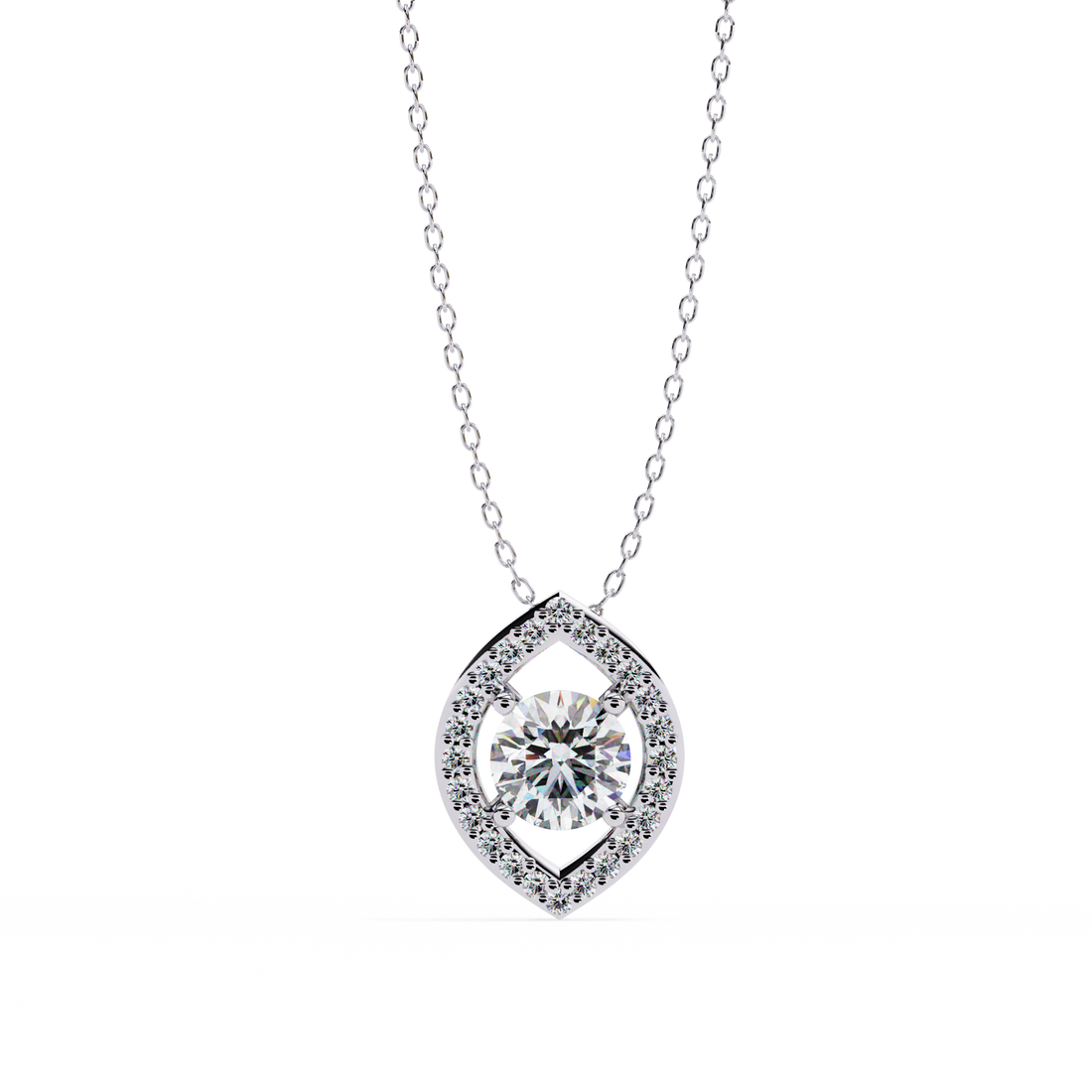 Petal Glow Halo Pendant | 925 Sterling Silver