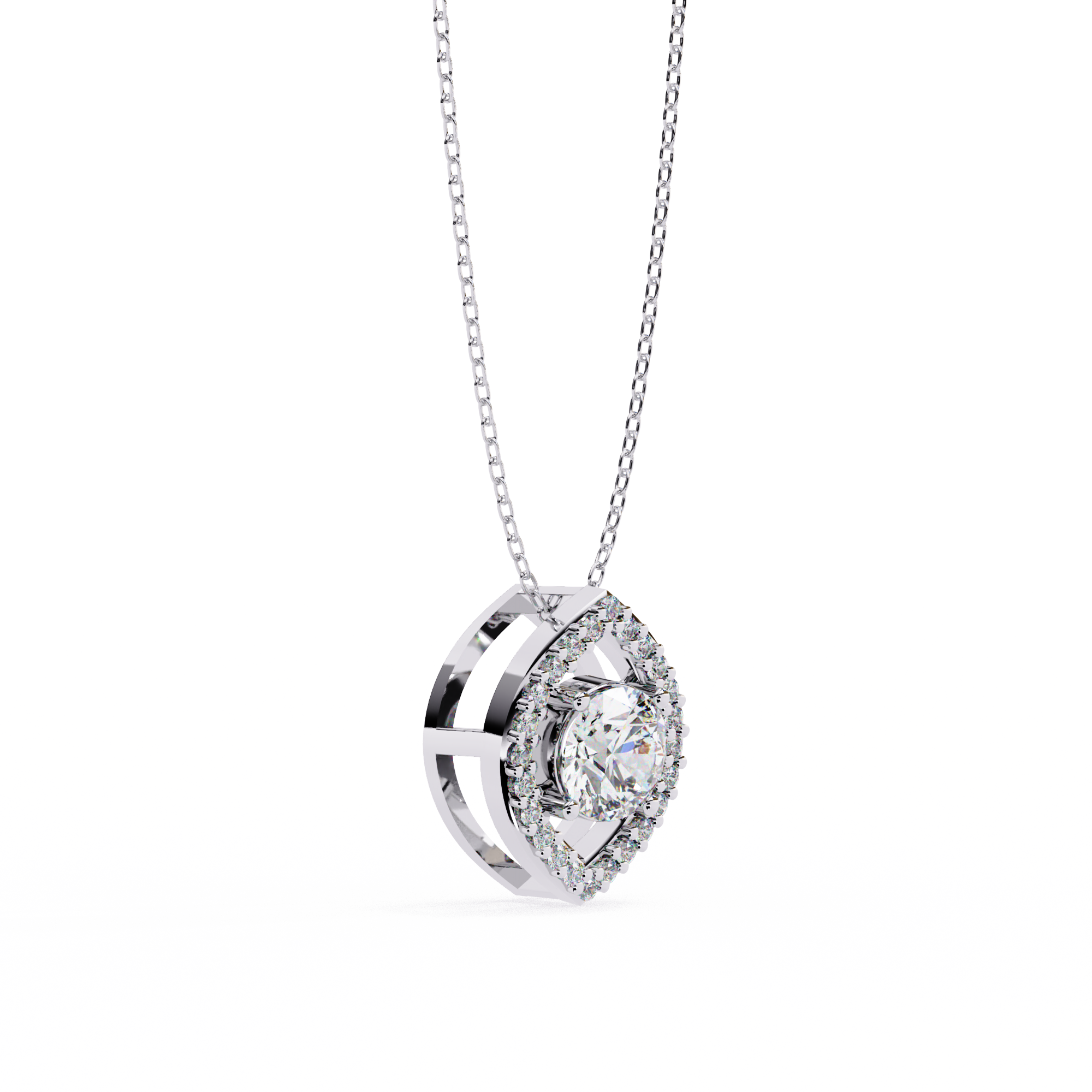 Petal Glow Halo Pendant | 925 Sterling Silver