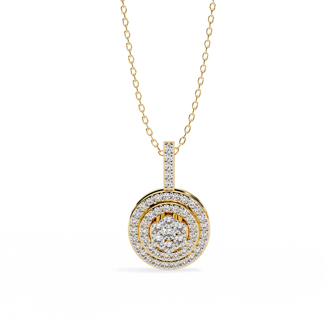 Signature Aura Round Pendant | 925 Sterling Silver