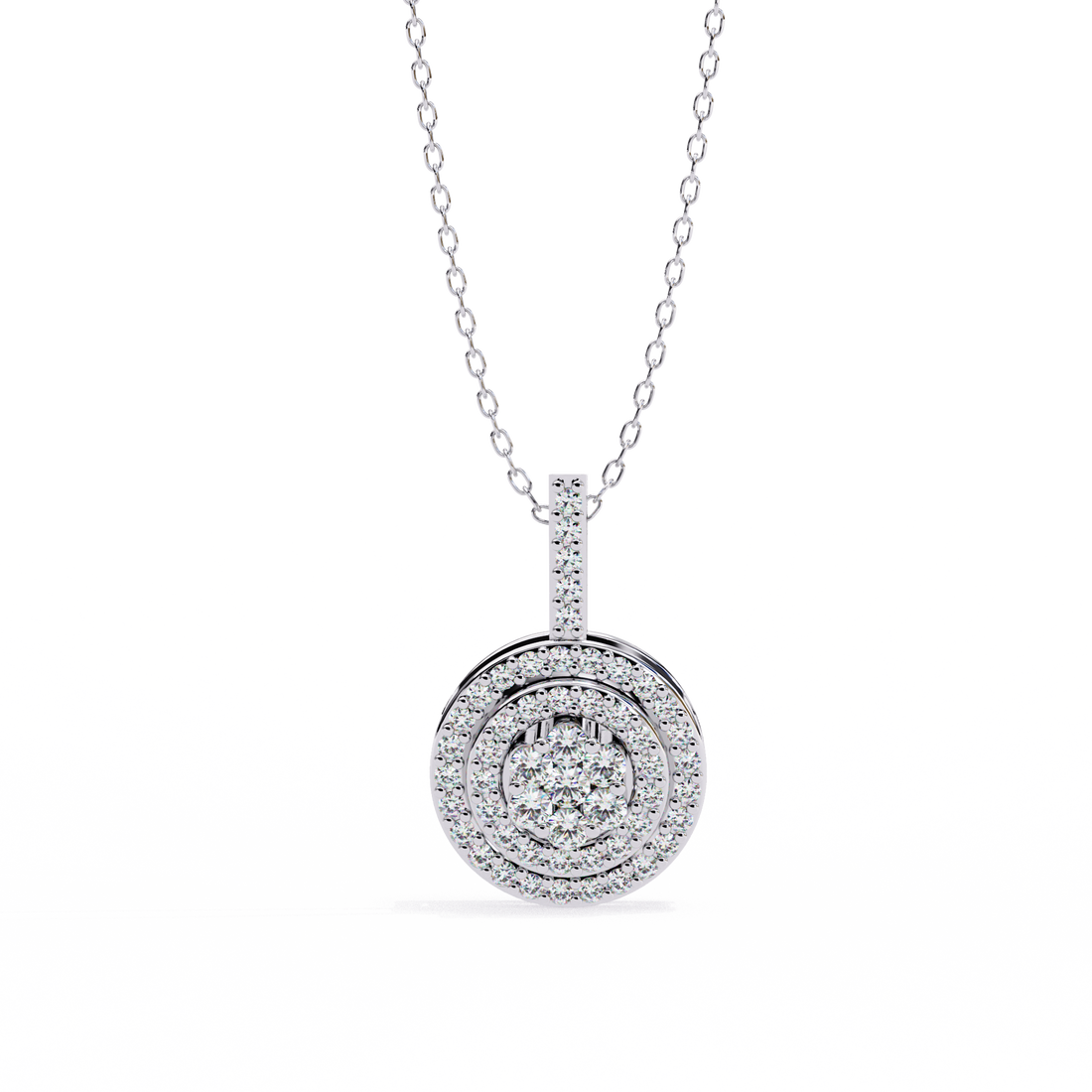 Signature Aura Round Pendant | 925 Sterling Silver