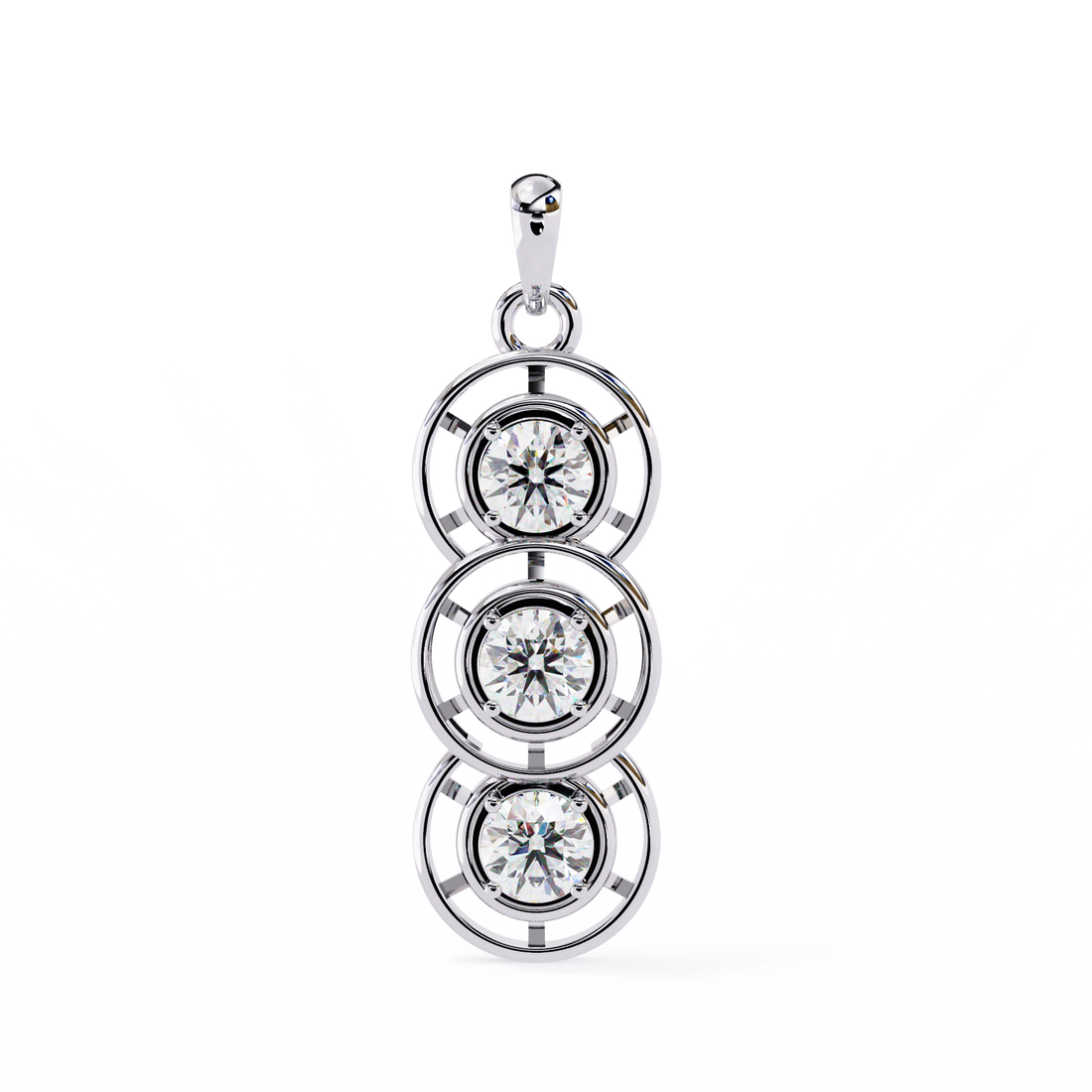 Triple Orbit Spark Necklace | 925 Sterling Silver