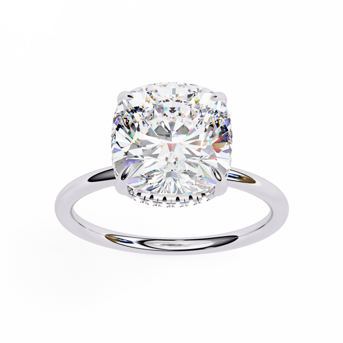 Minimal Luxe Cushion-Cut Silver Ring | 925 Sterling Silver