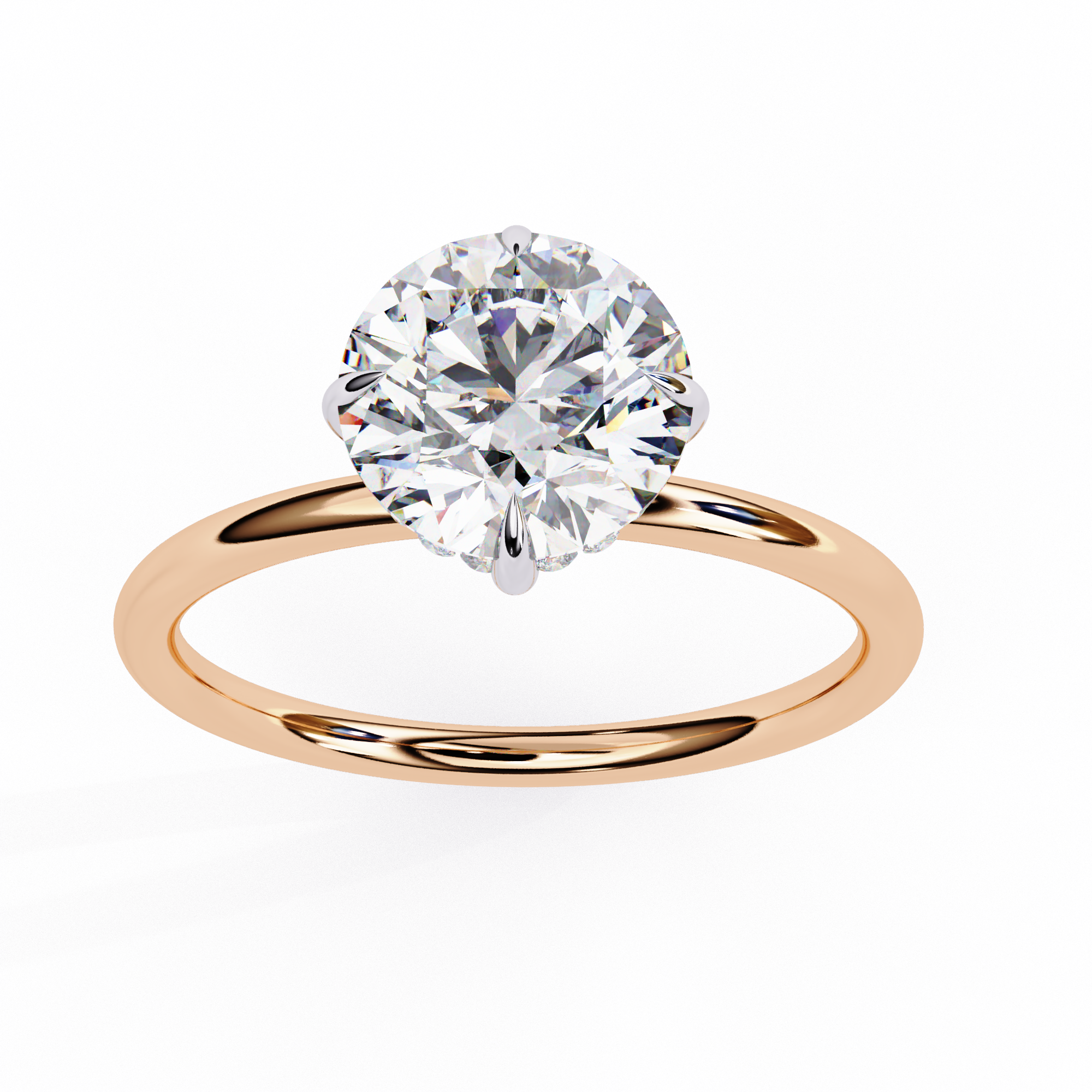 Round-Cut Solitaire Diamond Ring â€“ 925 Sterling Silver