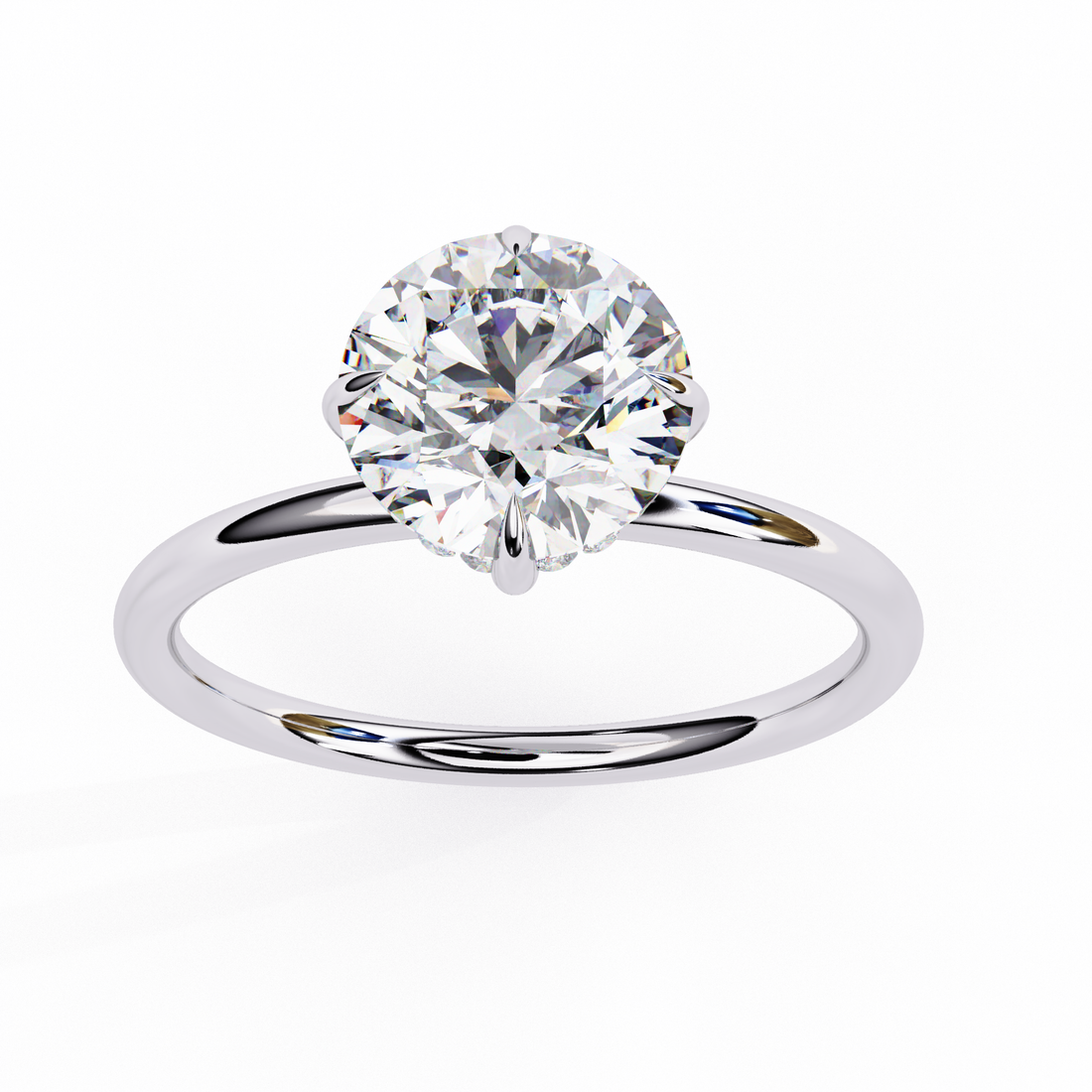 Round-Cut Solitaire Diamond Ring â€“ 925 Sterling Silver
