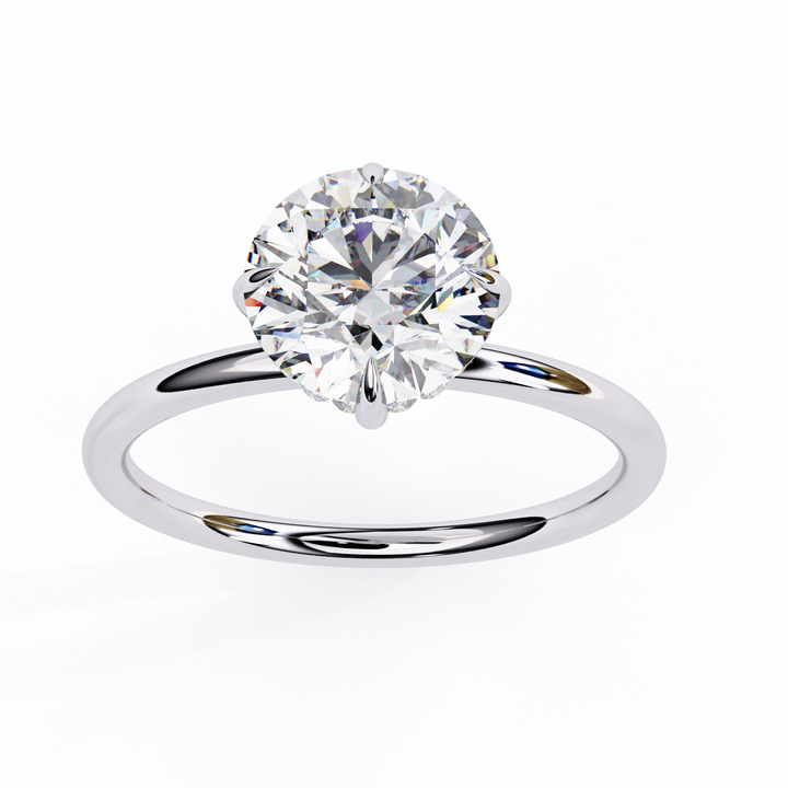 Round-Cut Solitaire Diamond Ring â€“ 925 Sterling Silver