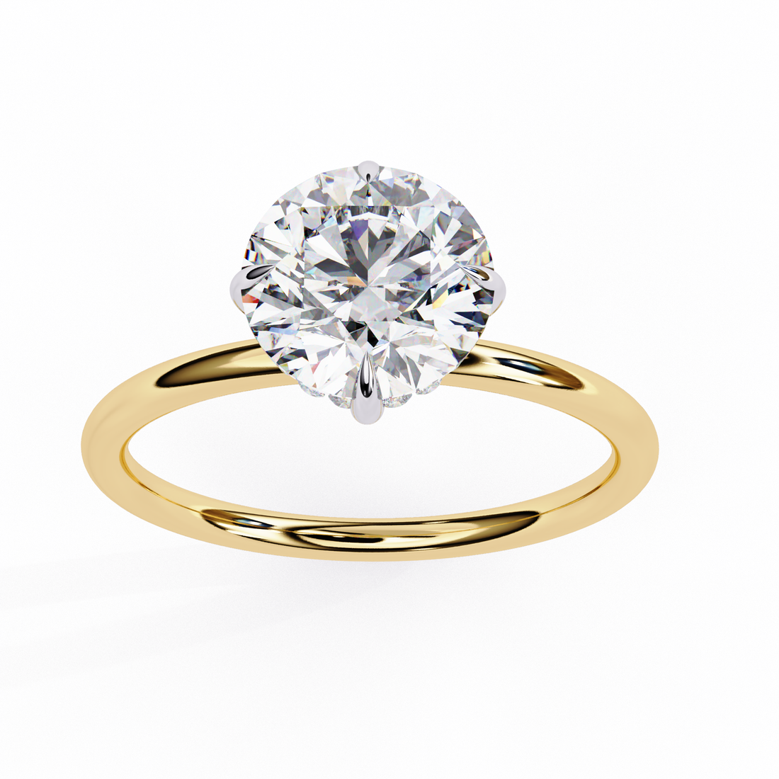 Round-Cut Solitaire Diamond Ring â€“ 925 Sterling Silver