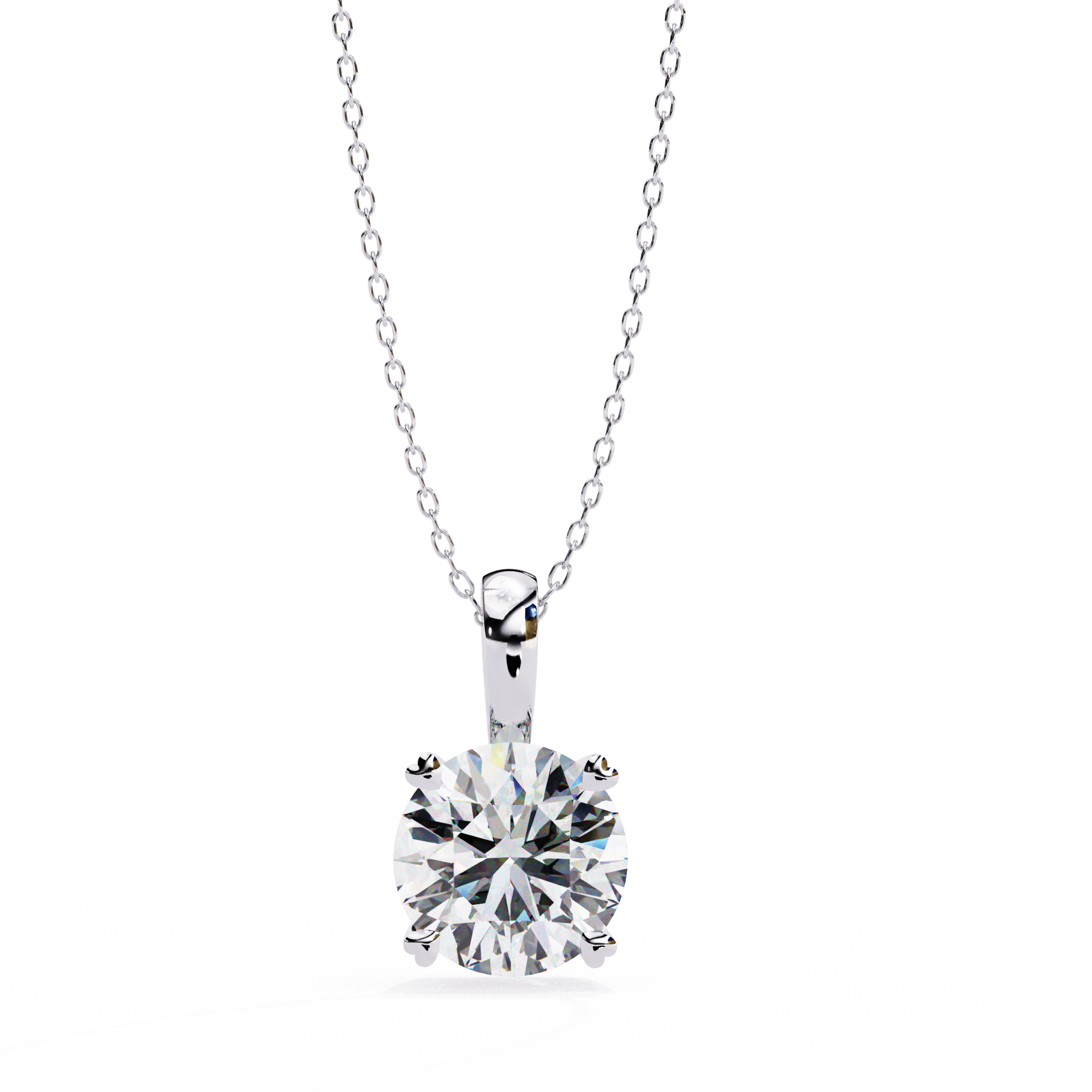 Pure Radiance Round-Cut Pendant | 925 Sterling Silver
