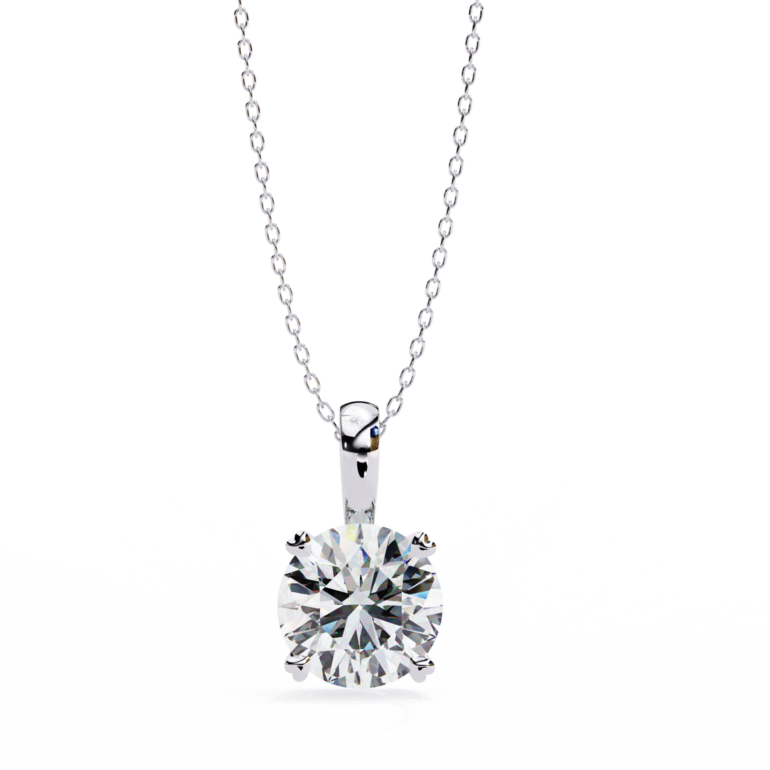 Pure Radiance Round-Cut Pendant | 925 Sterling Silver