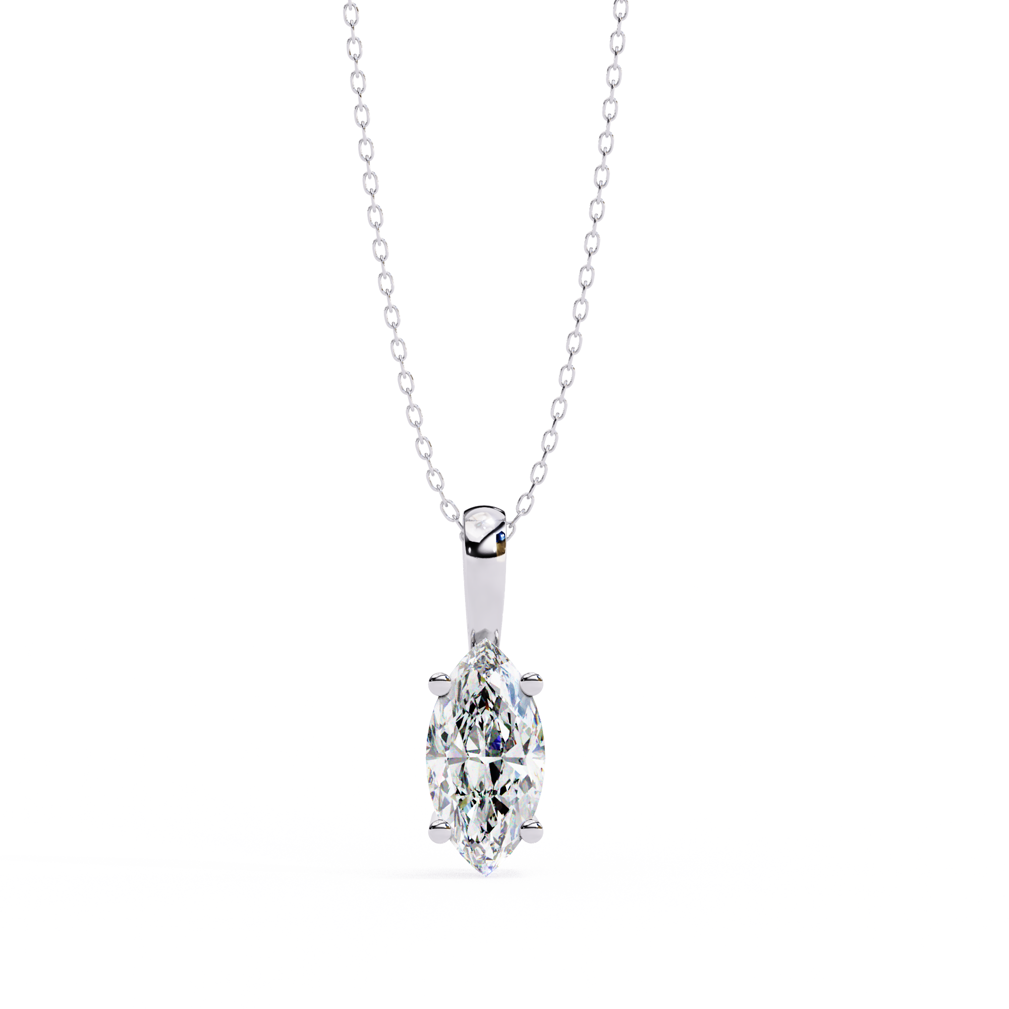 Lustre Line Marquise Necklace | 925 Sterling Silver