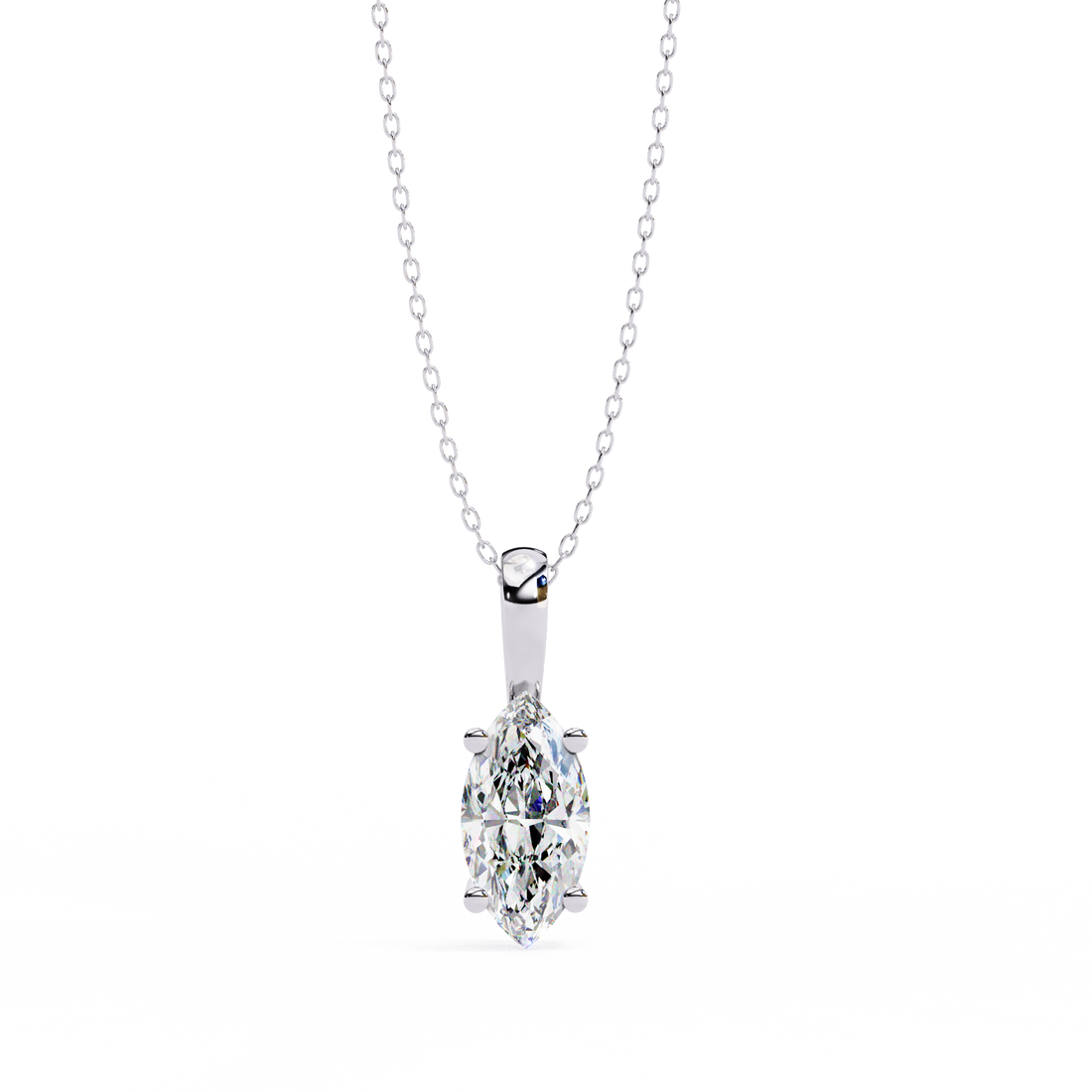 Lustre Line Marquise Necklace | 925 Sterling Silver