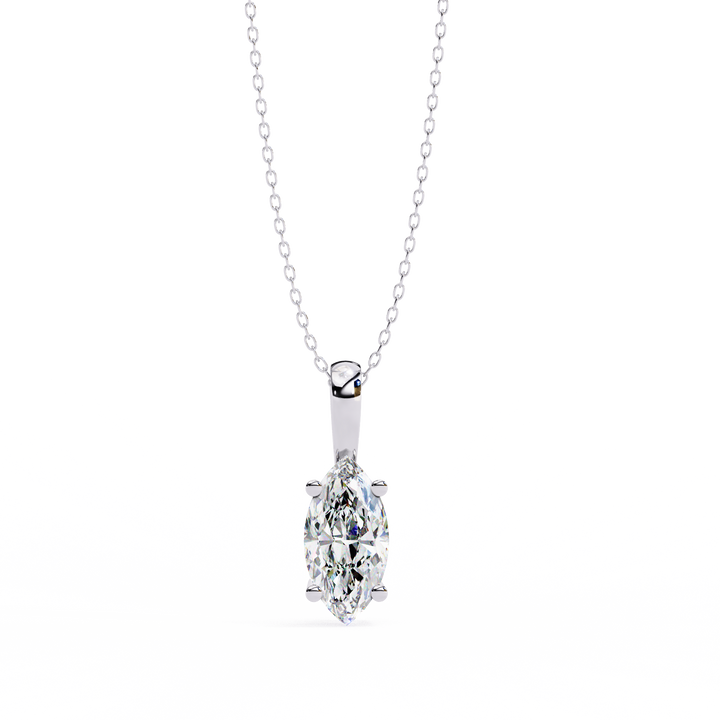 Lustre Line Marquise Necklace | 925 Sterling Silver