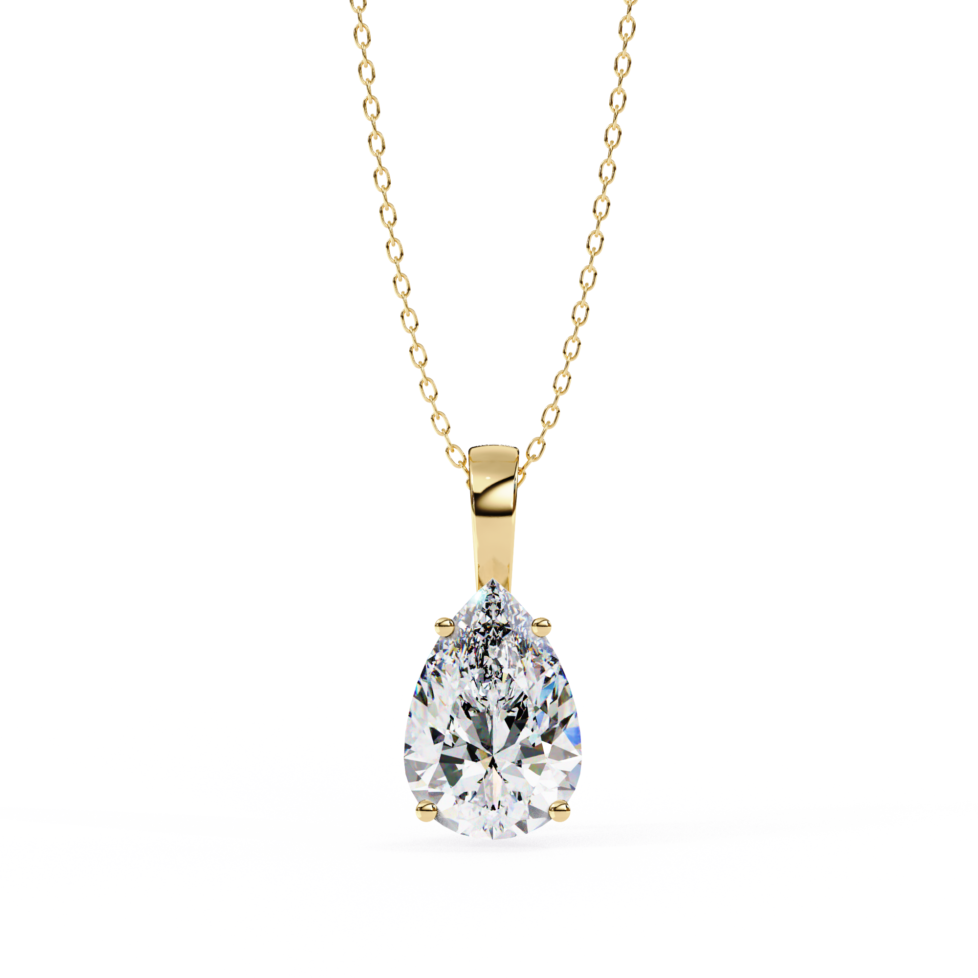 Luminous Spark Pear Necklace | 925 Sterling Silver