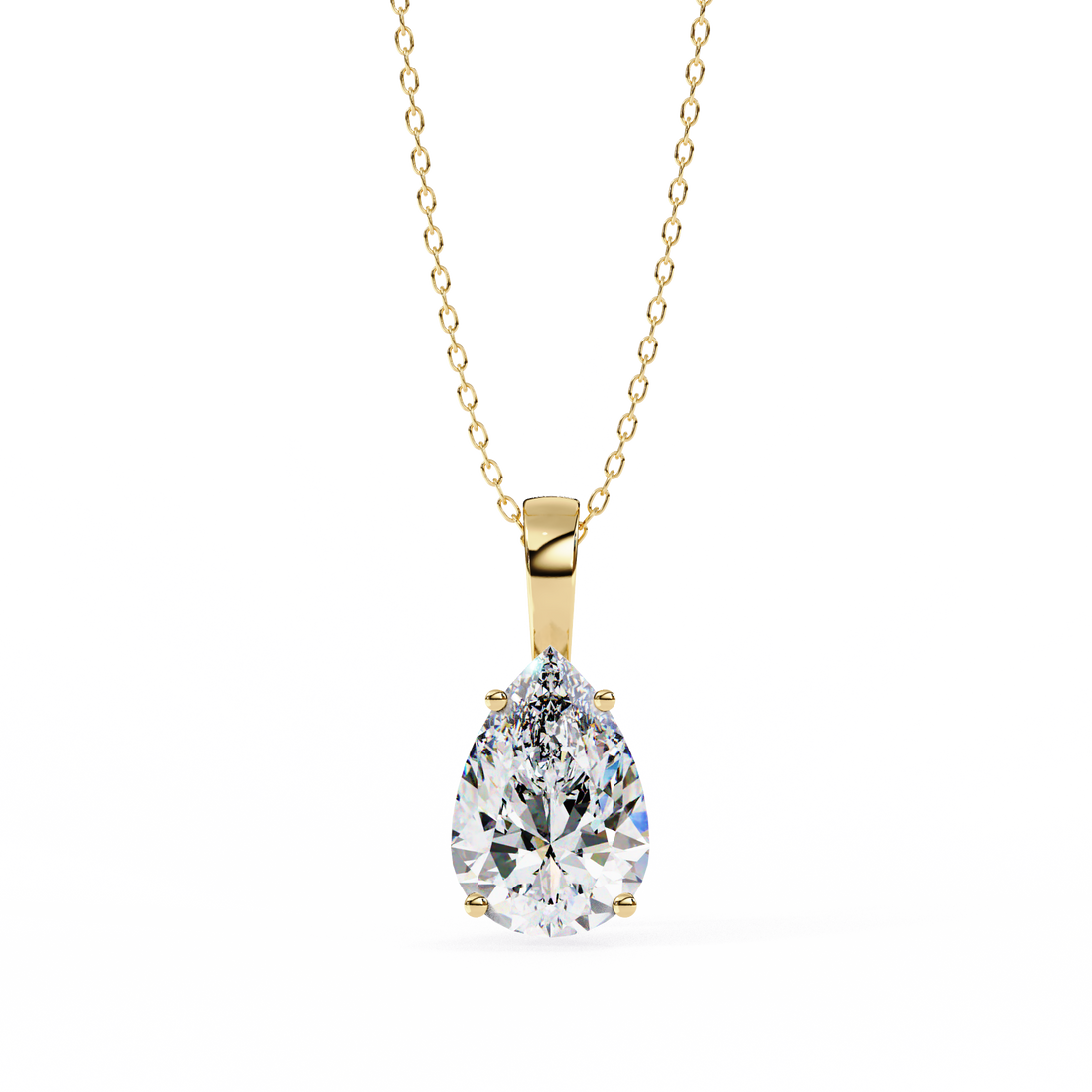 Luminous Spark Pear Necklace | 925 Sterling Silver