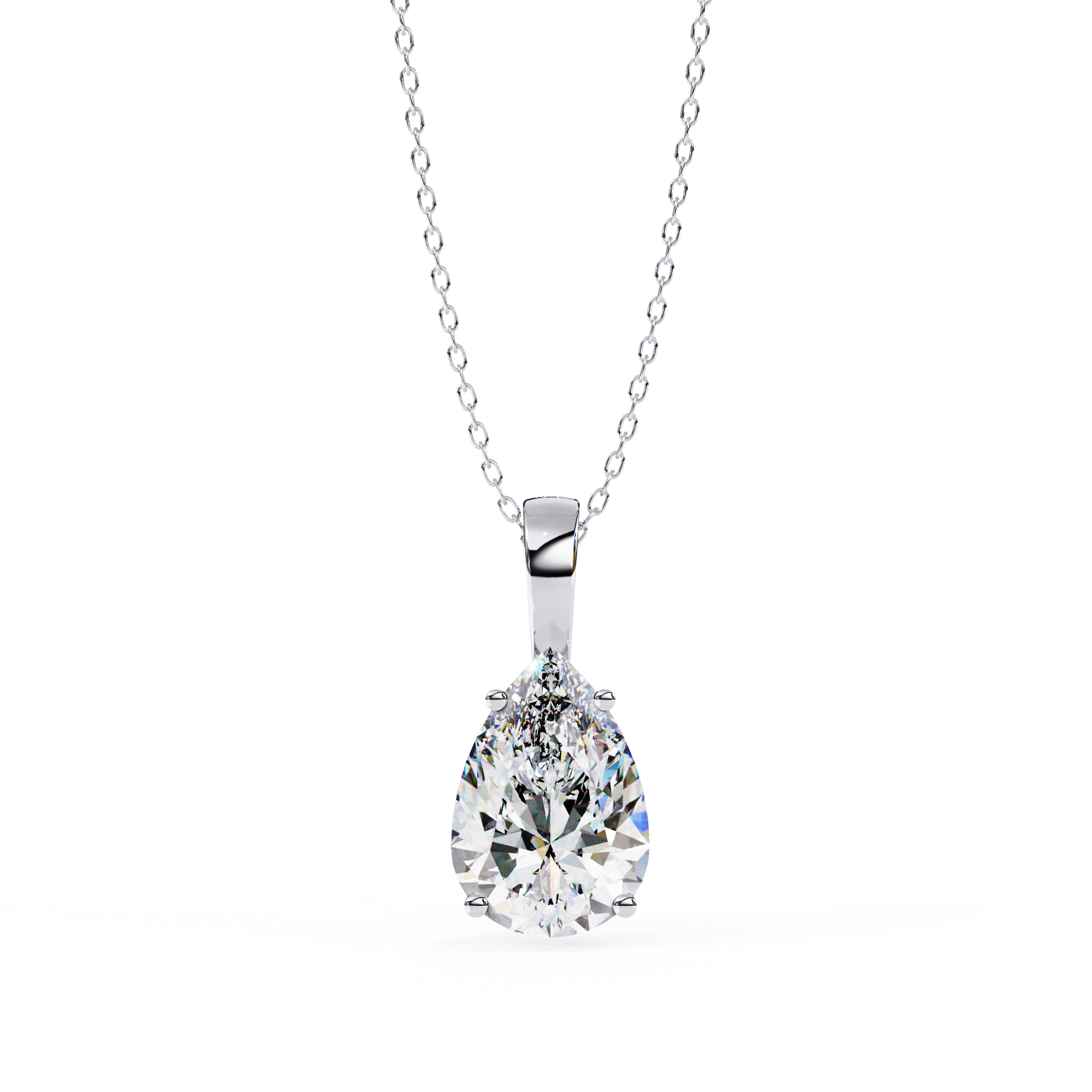Luminous Spark Pear Necklace | 925 Sterling Silver