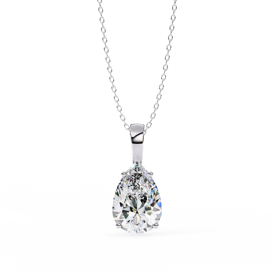 Luminous Spark Pear Necklace | 925 Sterling Silver