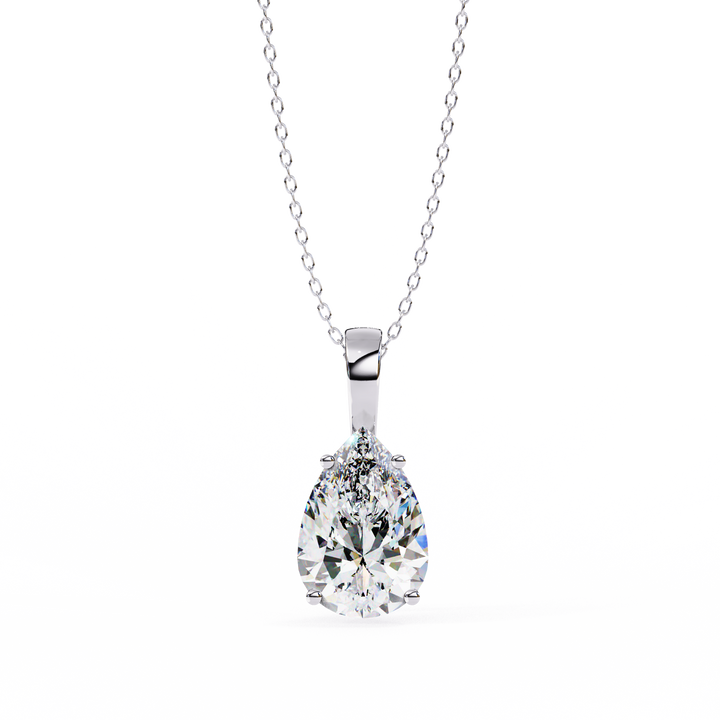 Luminous Spark Pear Necklace | 925 Sterling Silver