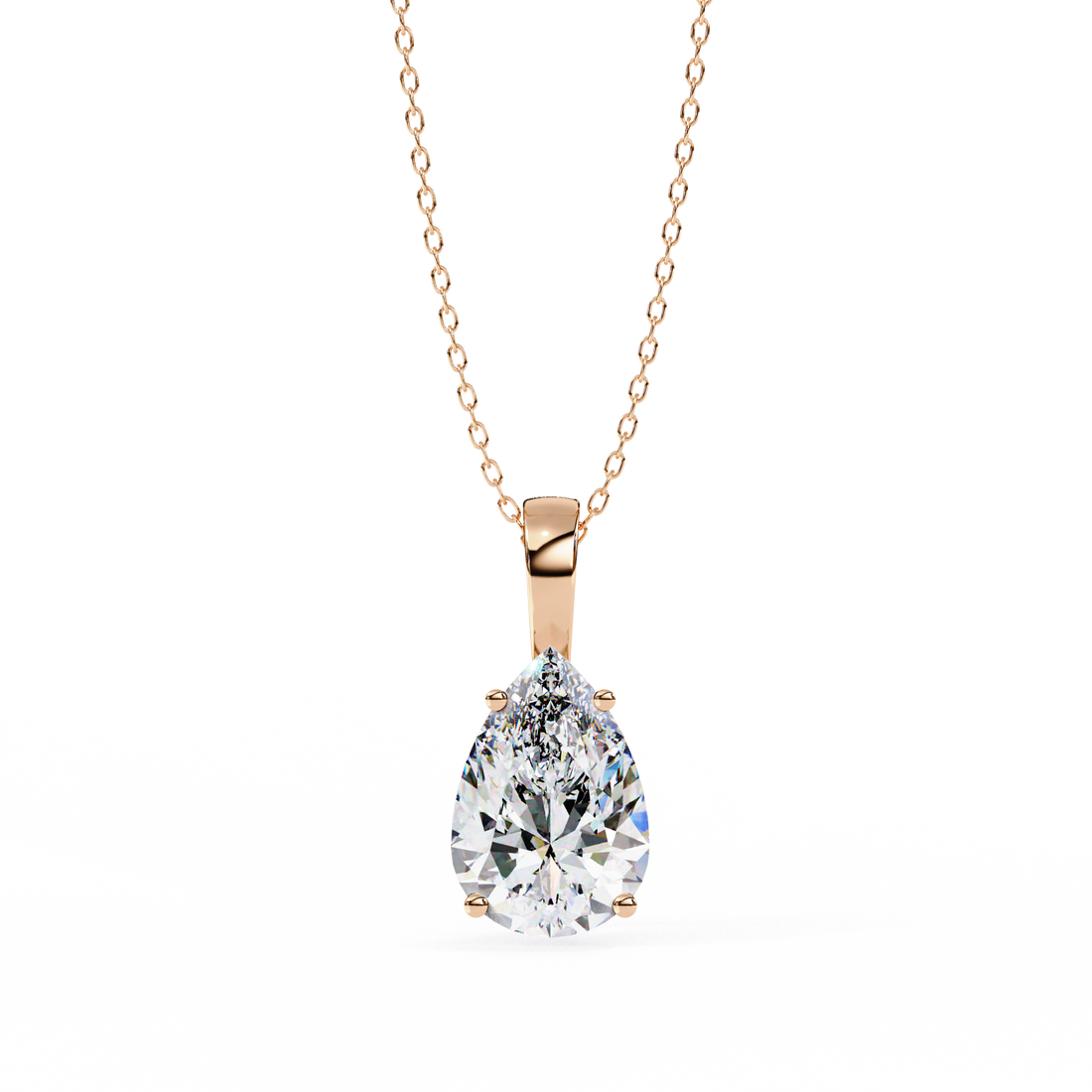 Luminous Spark Pear Necklace | 925 Sterling Silver