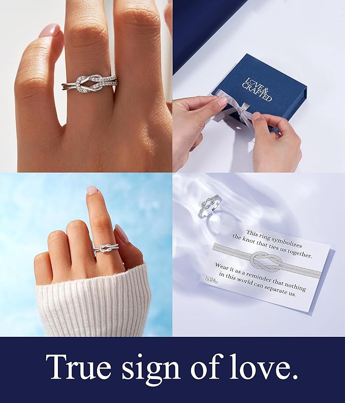 Infinity Love Knot Ring- Adjustable - Love & Crafted Edition