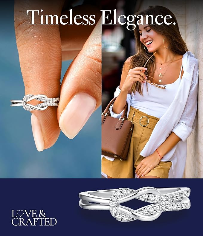 Infinity Love Knot Ring- Adjustable - Love & Crafted Edition
