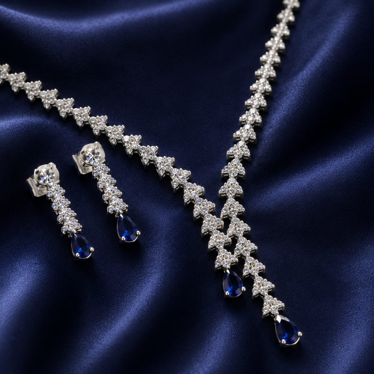 925 Silver Necklace & Earrings Set