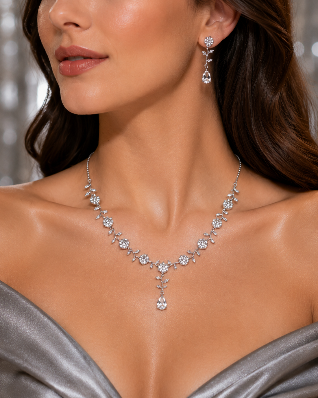 925 Silver Necklace & Earrings Set