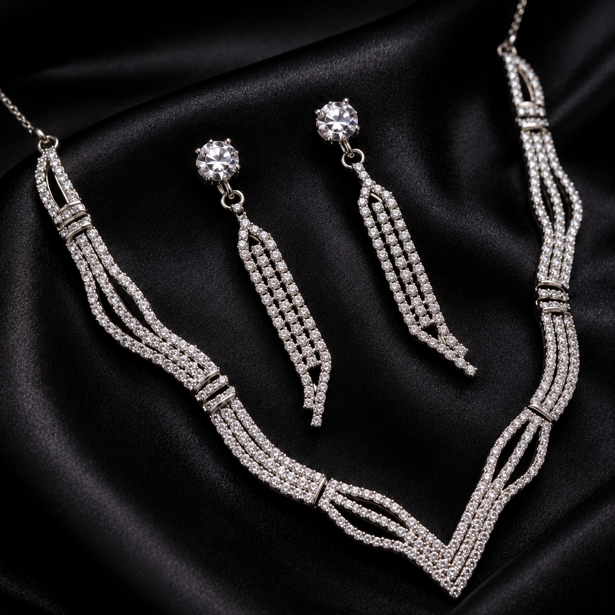 Designer Silver Necklace Set