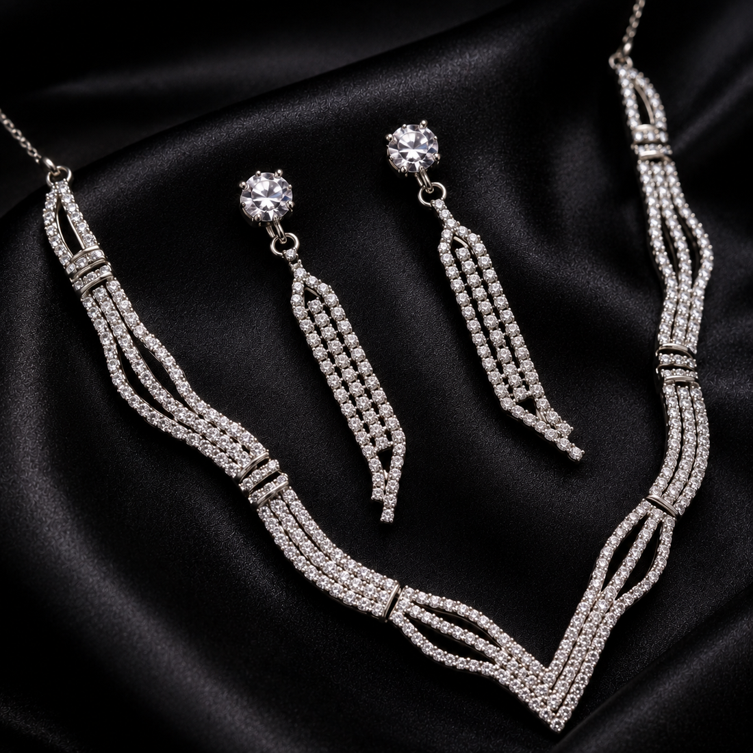 Designer Silver Necklace Set