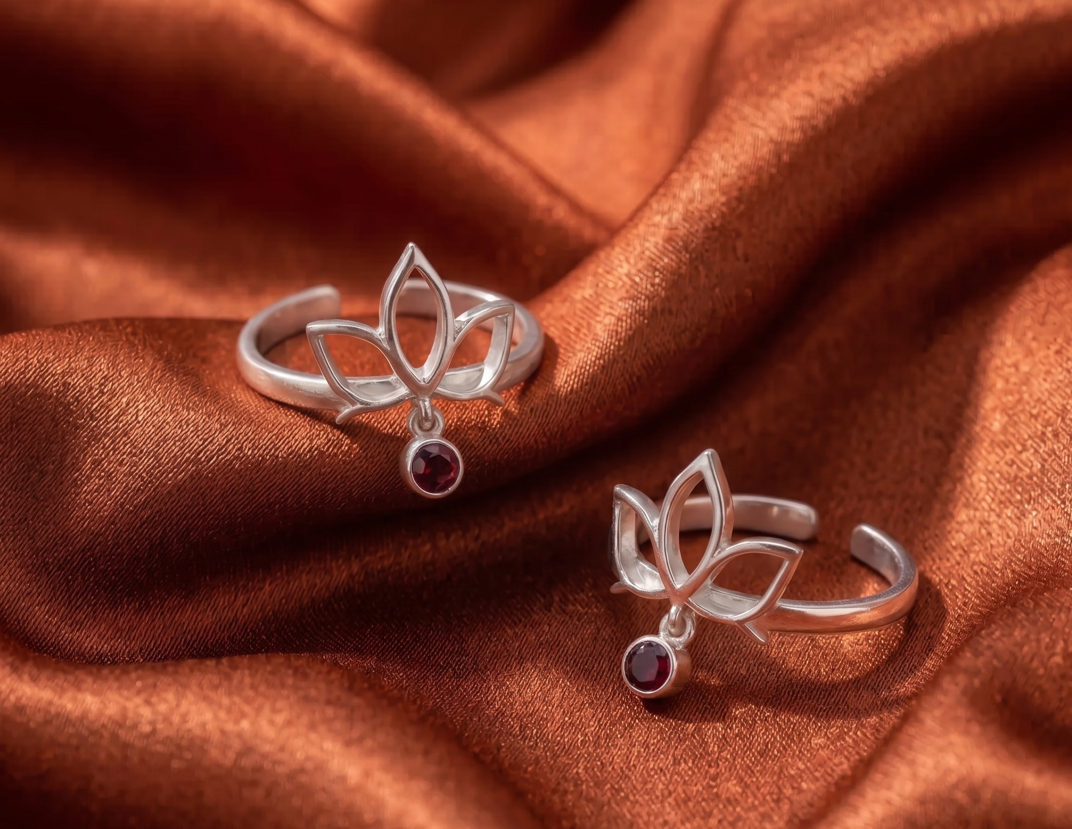 adjustable silver toe ring
