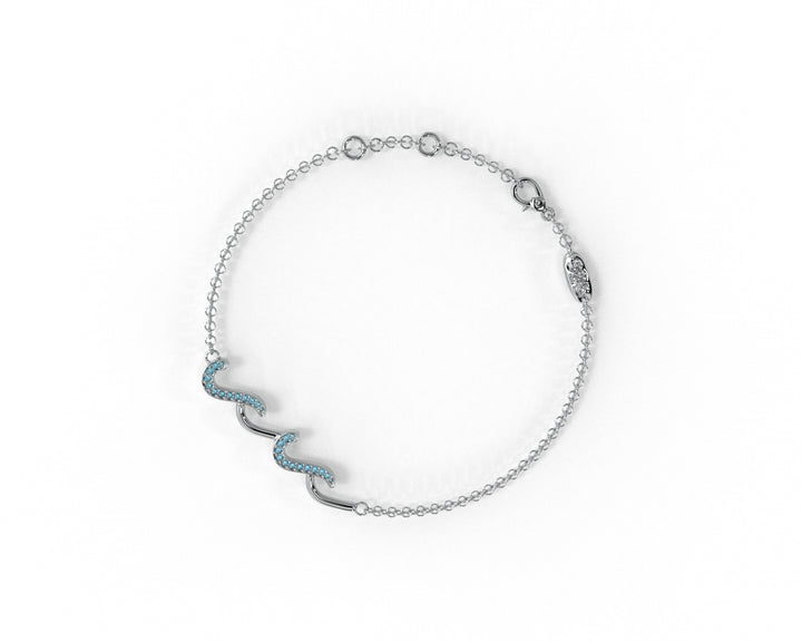 Orope’s Perimade Ocean Wave Charm Anklet made with 925 Pure Sterling Silver