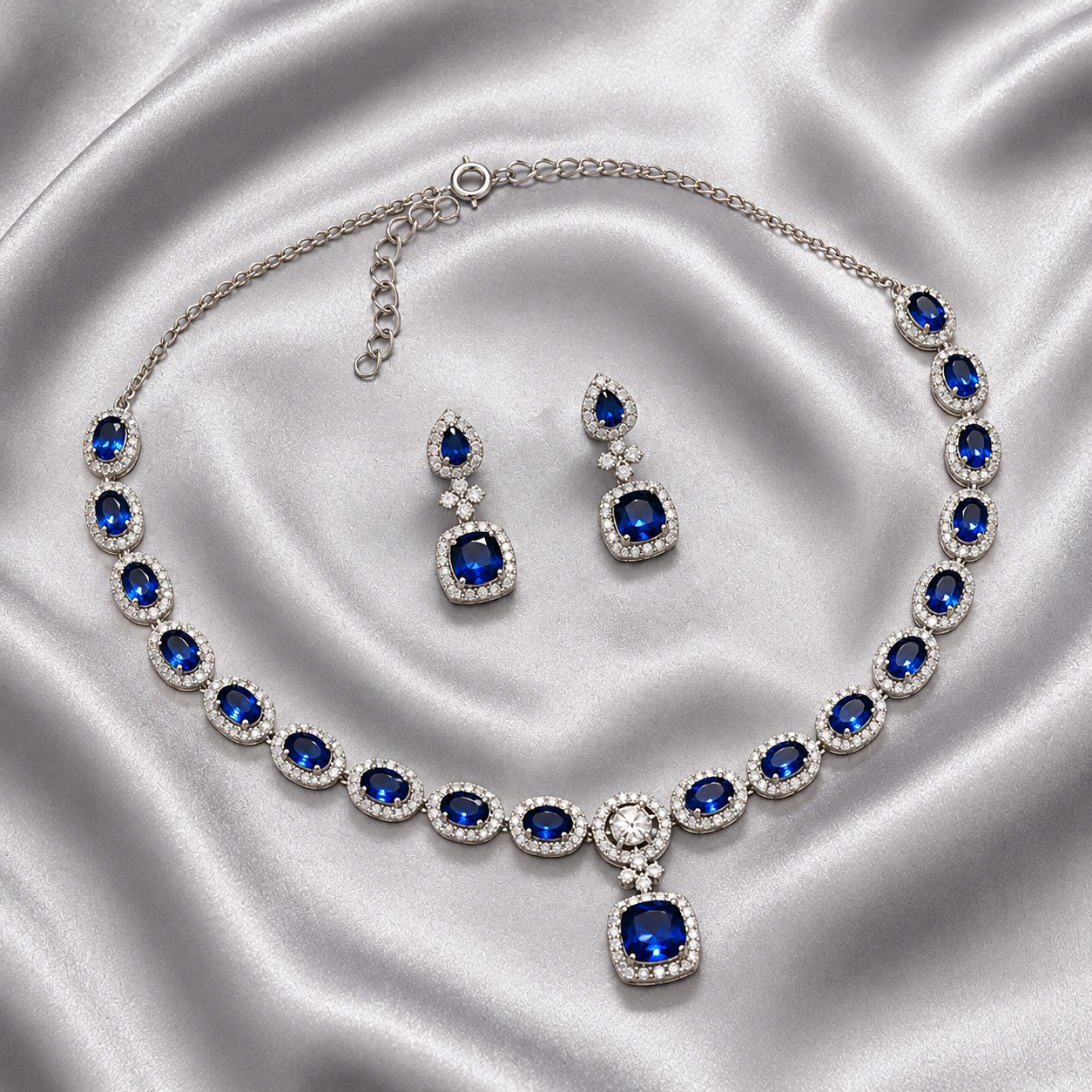 Designer Silver Necklace Set