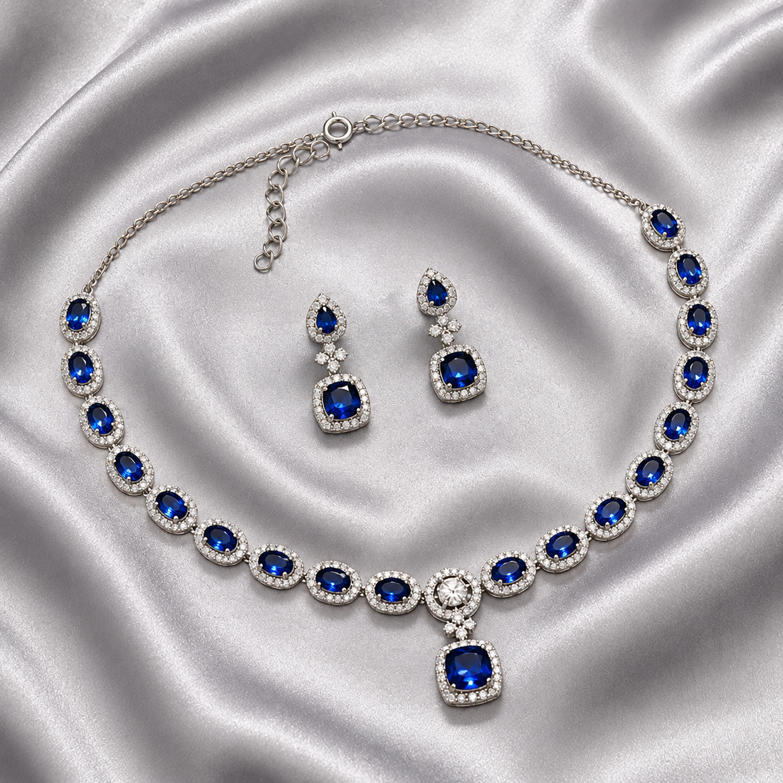 Designer Silver Necklace Set