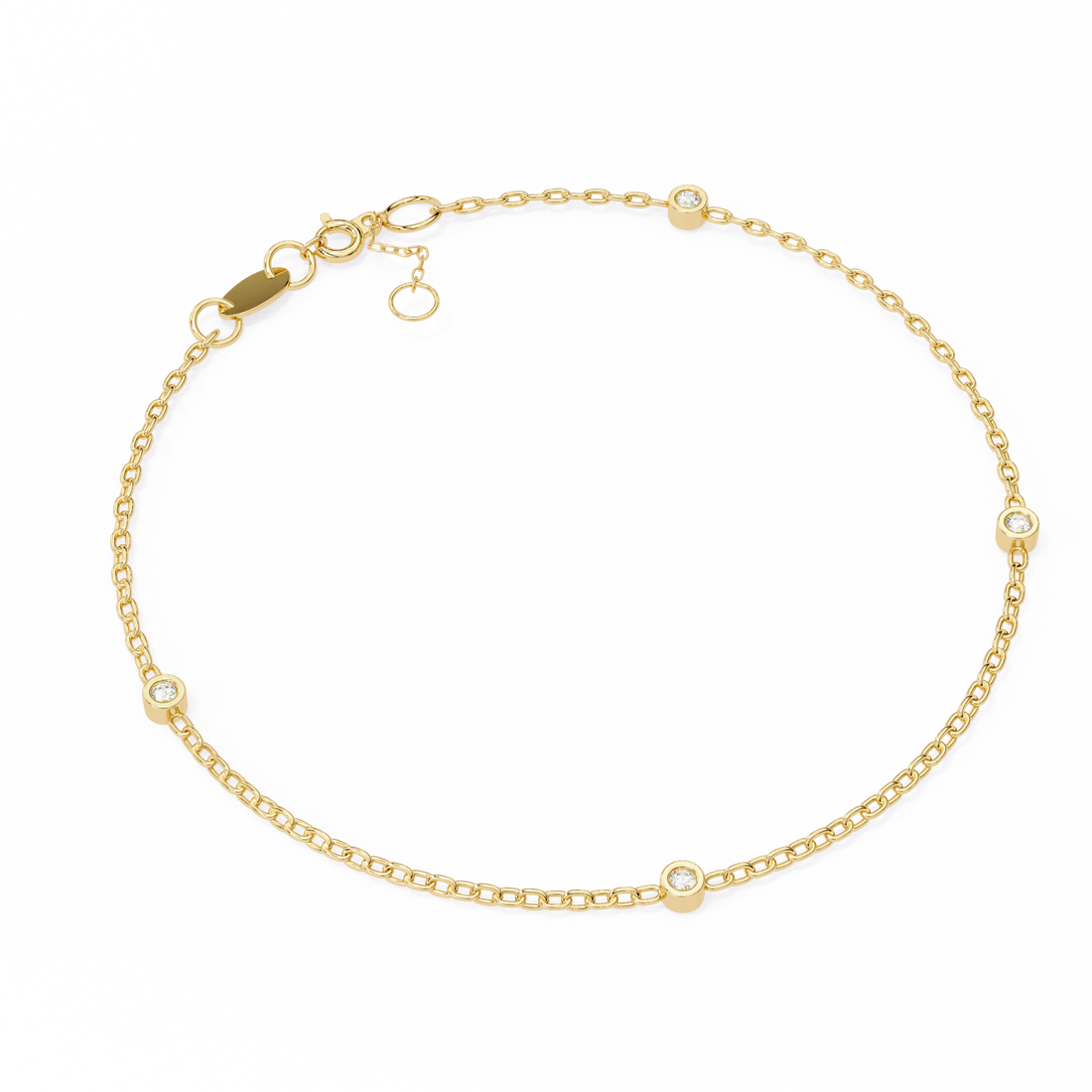 Eternal Dot Bezel Silver Bracelet | 925 Sterling Silver