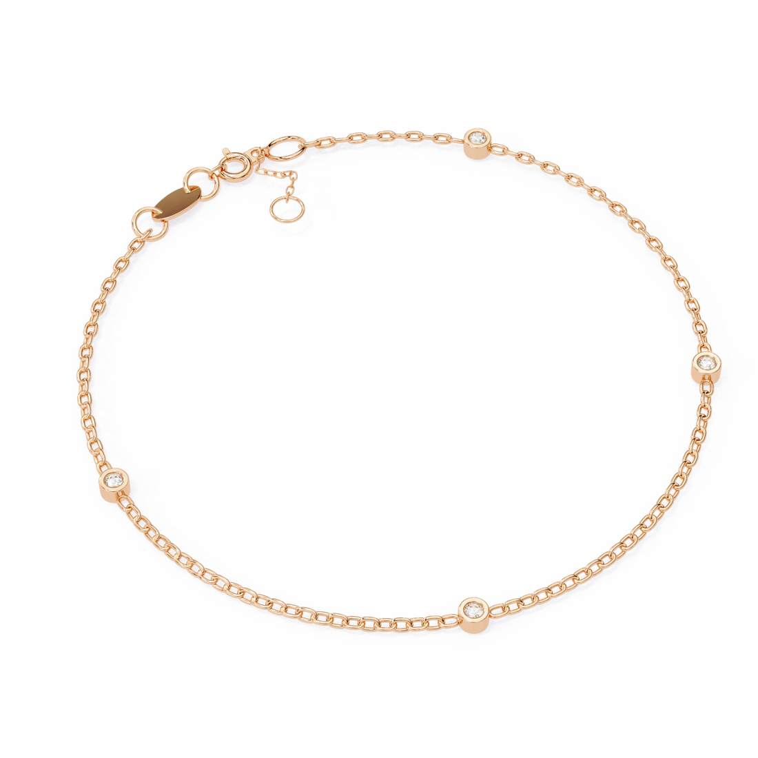 Eternal Dot Bezel Silver Bracelet | 925 Sterling Silver