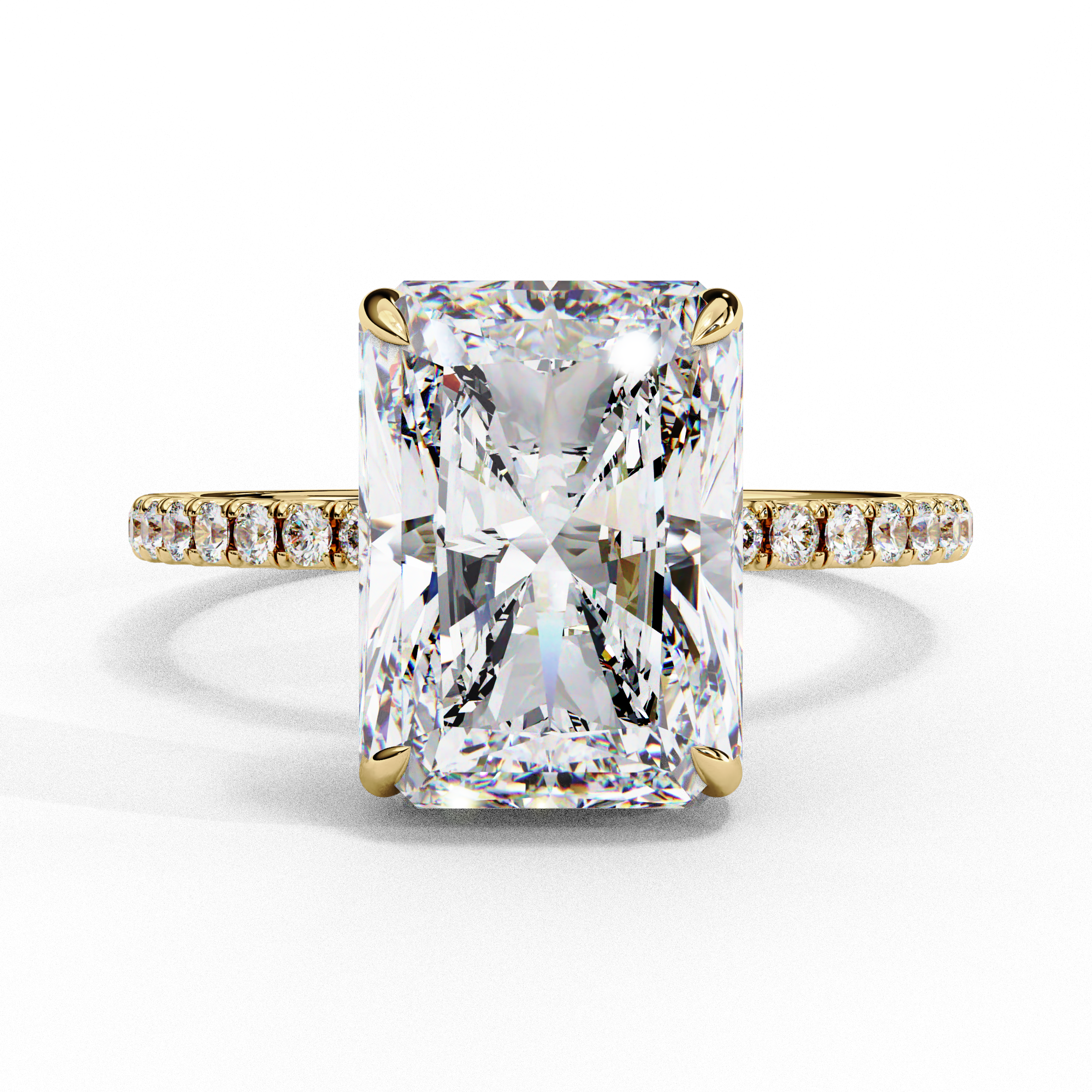 Regal Radiance Emerald-Cut Solitaire Ring | 925 Sterling Silver
