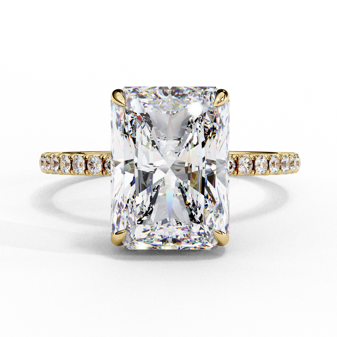 Regal Radiance Emerald-Cut Solitaire Ring | 925 Sterling Silver