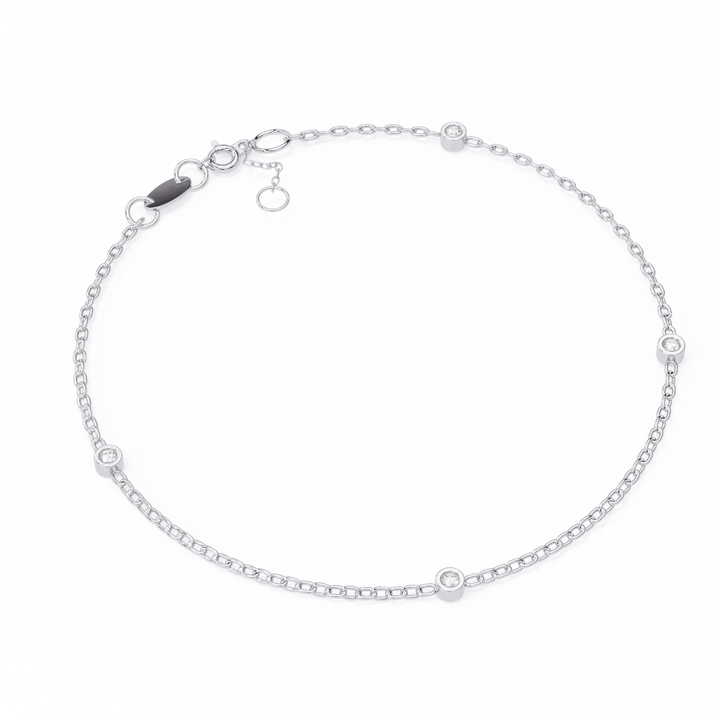 Eternal Dot Bezel Silver Bracelet | 925 Sterling Silver