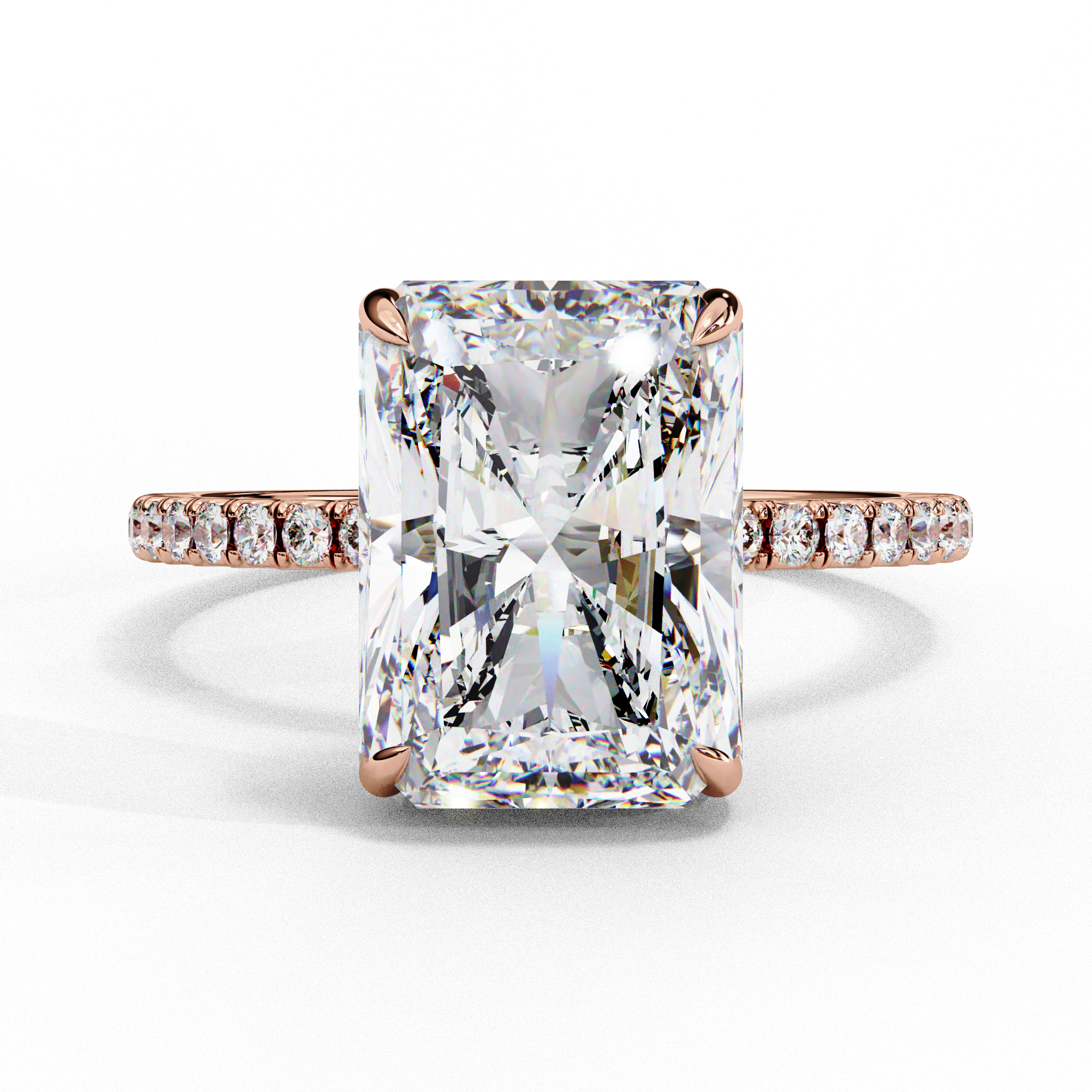 Regal Radiance Emerald-Cut Solitaire Ring | 925 Sterling Silver