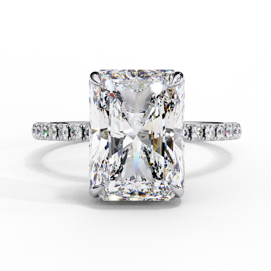 Regal Radiance Emerald-Cut Solitaire Ring | 925 Sterling Silver