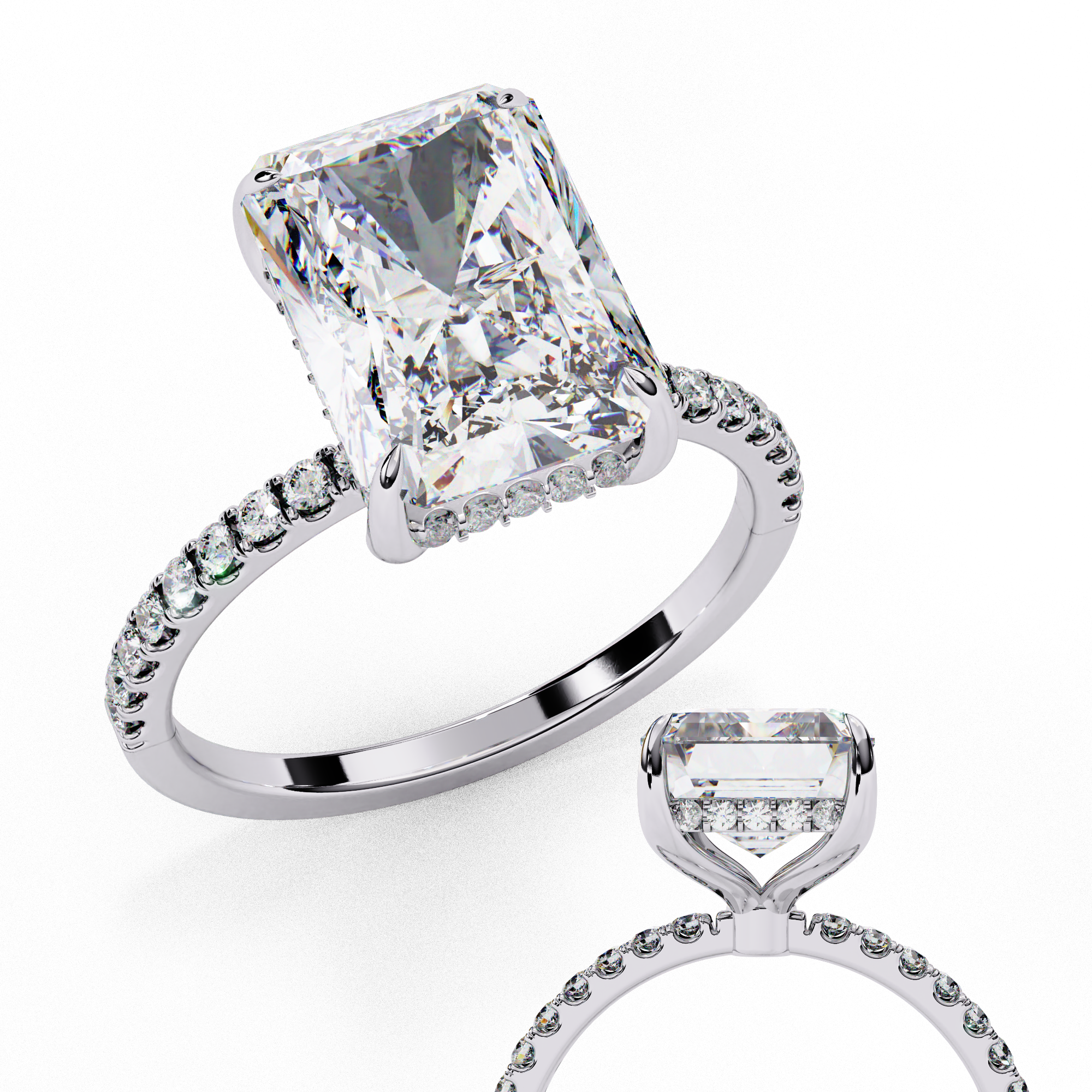 Regal Radiance Emerald-Cut Solitaire Ring | 925 Sterling Silver