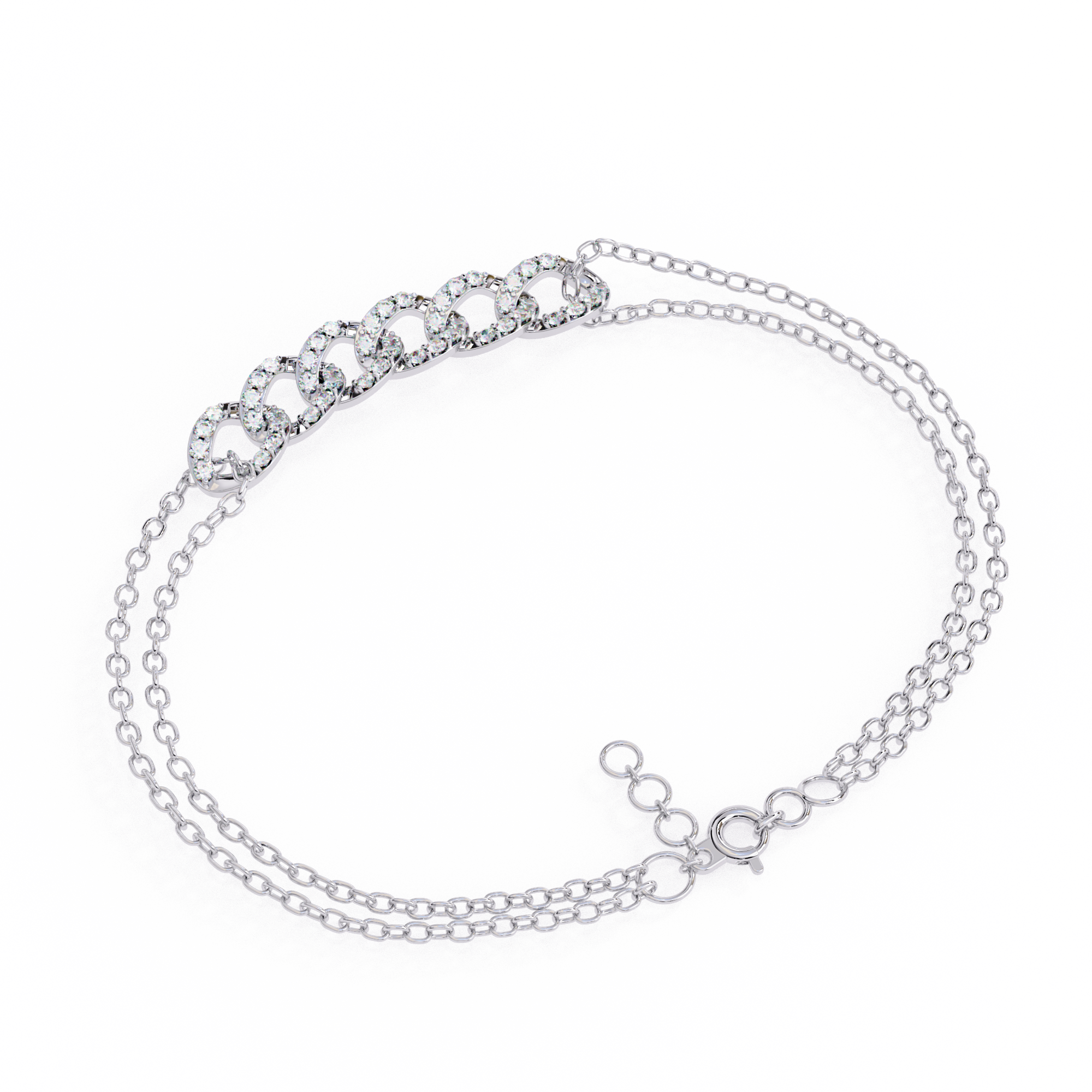 Luxe Pave Chain Link Bracelet | 925 Pure Sterling Silver
