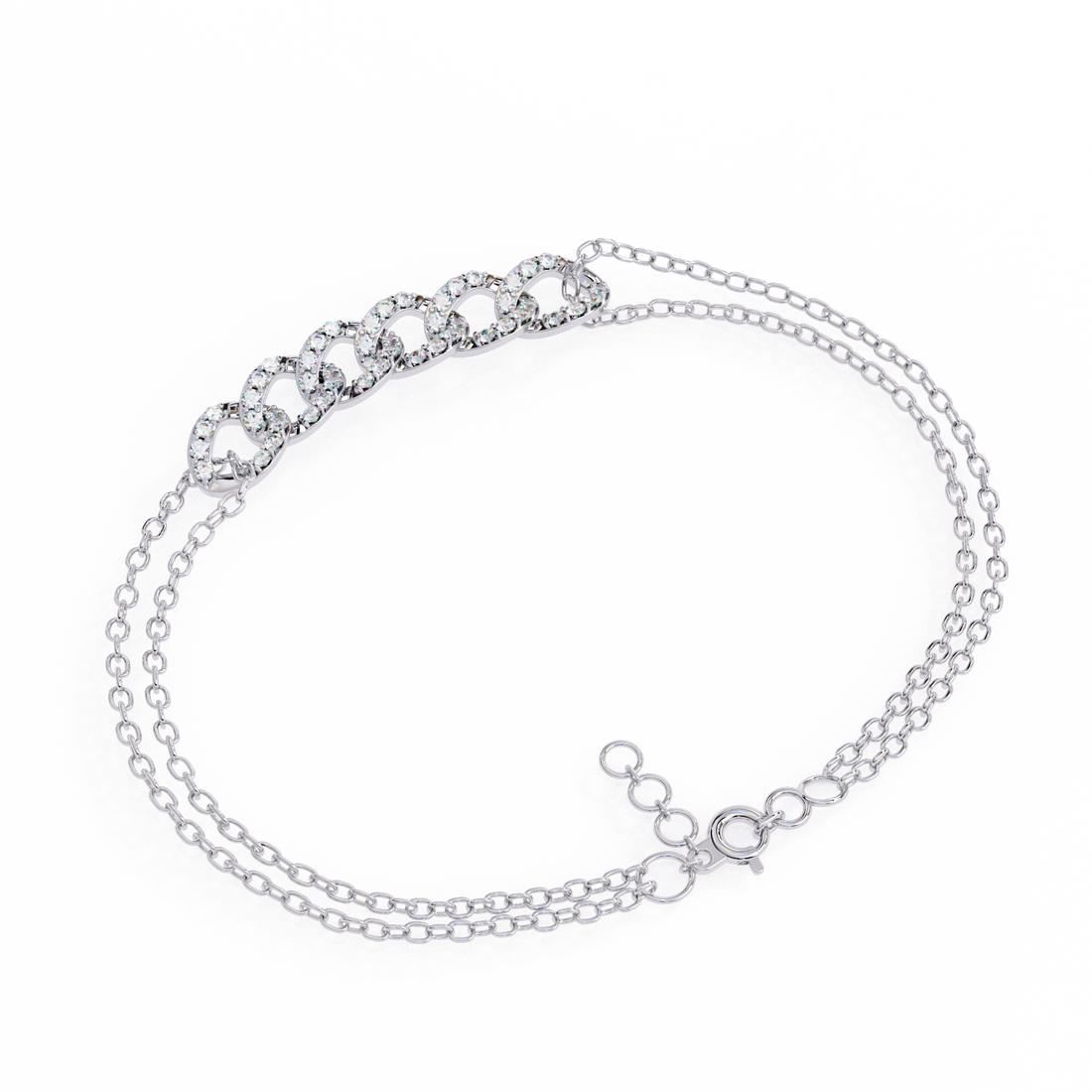 Luxe Pave Chain Link Bracelet | 925 Pure Sterling Silver