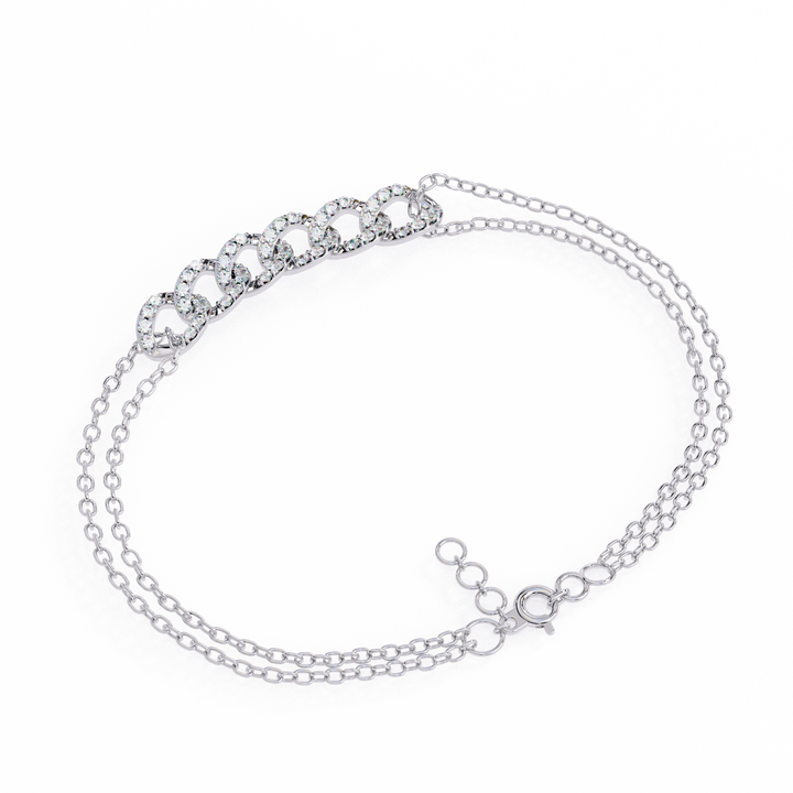 Luxe Pave Chain Link Bracelet | 925 Pure Sterling Silver