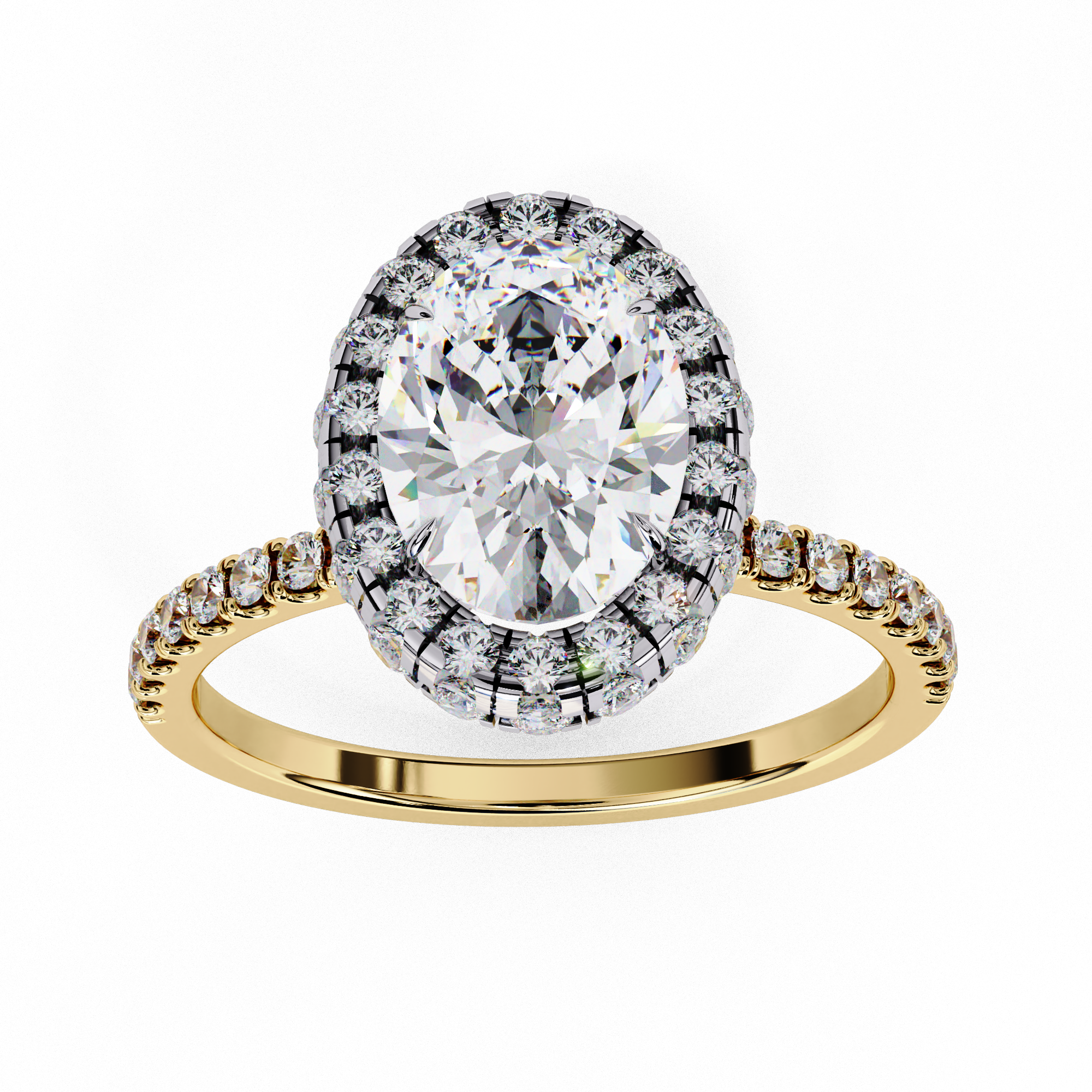 Eternal Halo Oval-Cut Solitaire Ring | 925 Sterling Silver