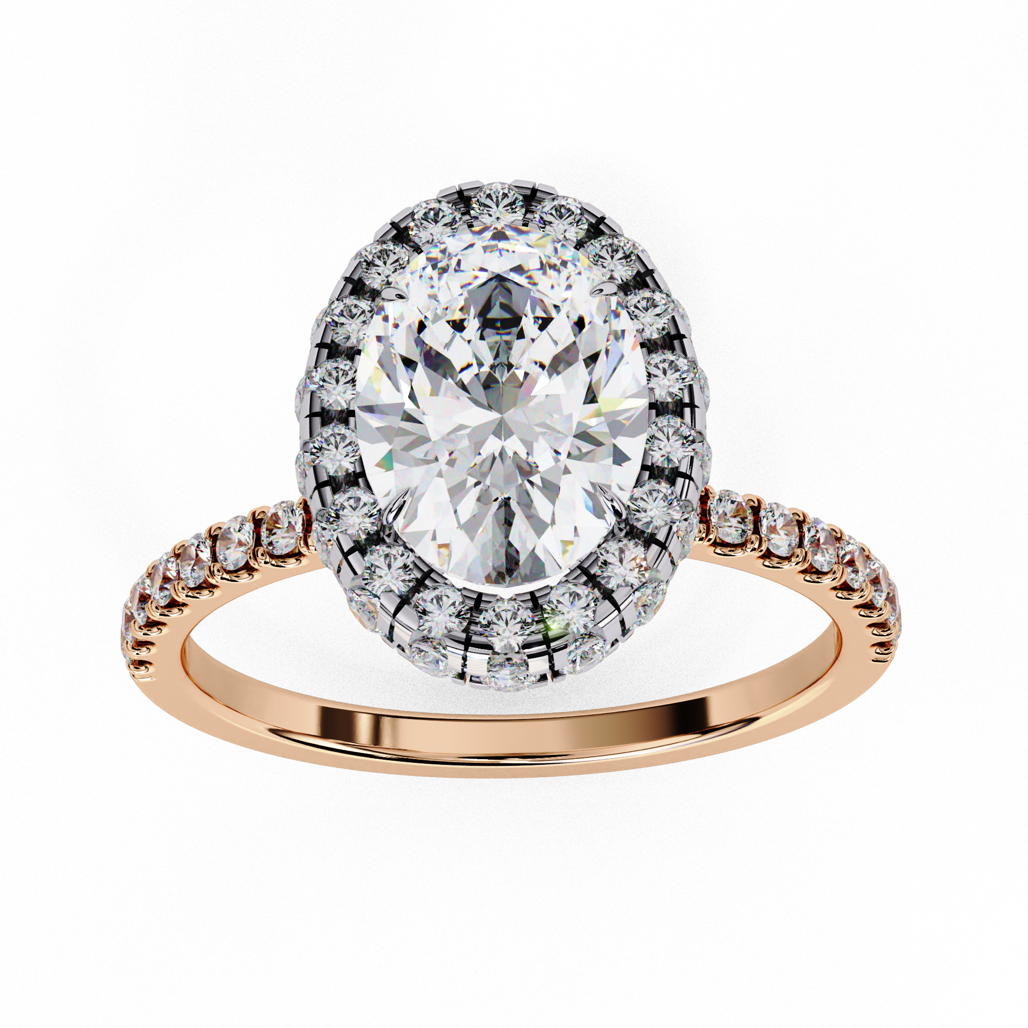 Eternal Halo Oval-Cut Solitaire Ring | 925 Sterling Silver