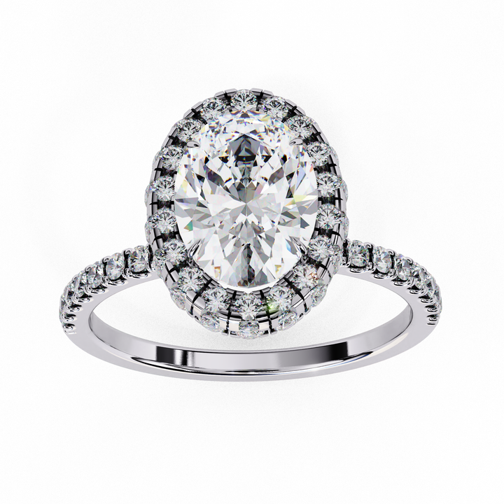 Eternal Halo Oval-Cut Solitaire Ring | 925 Sterling Silver