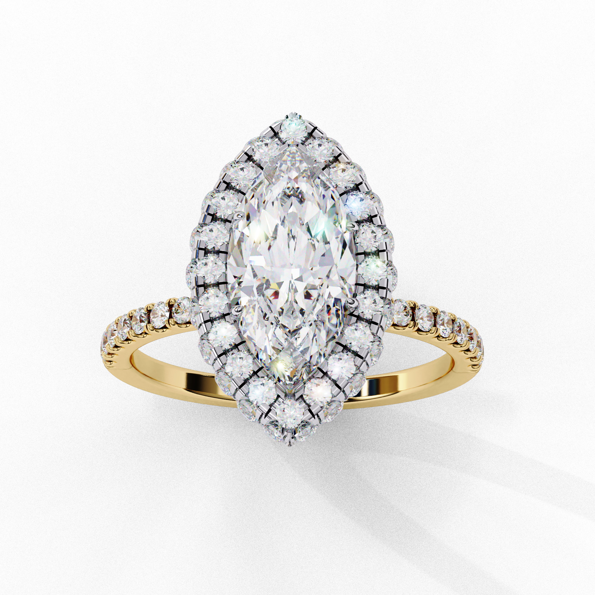 Imperial Halo Marquise-Cut Solitaire Ring | 925 Sterling Silver