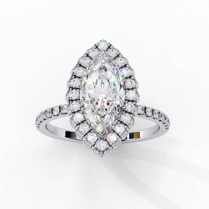 Imperial Halo Marquise-Cut Solitaire Ring | 925 Sterling Silver