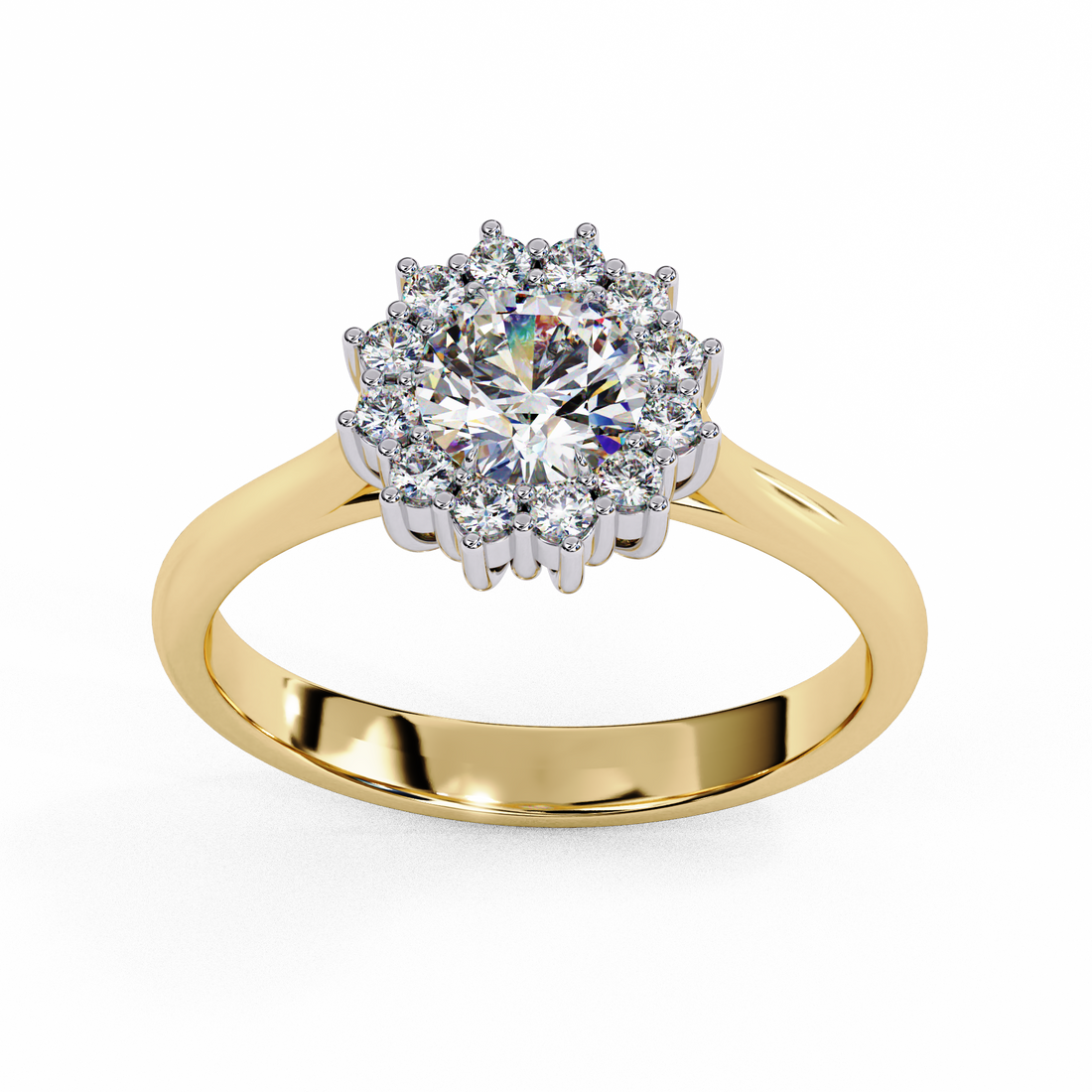 Eternal Spark Round Halo Solitaire Ring for Women | 925 Sterling Silver
