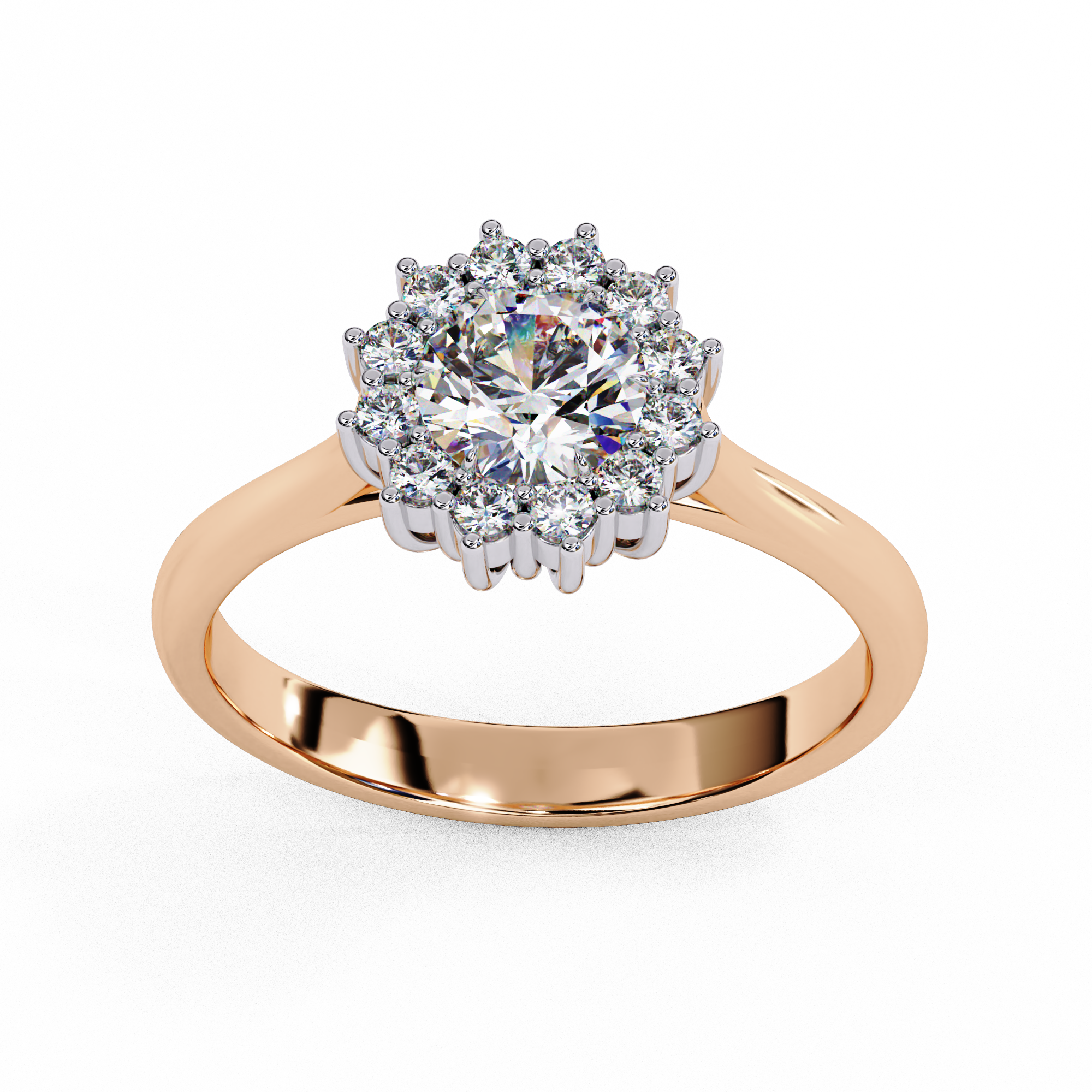 Eternal Spark Round Halo Solitaire Ring for Women | 925 Sterling Silver