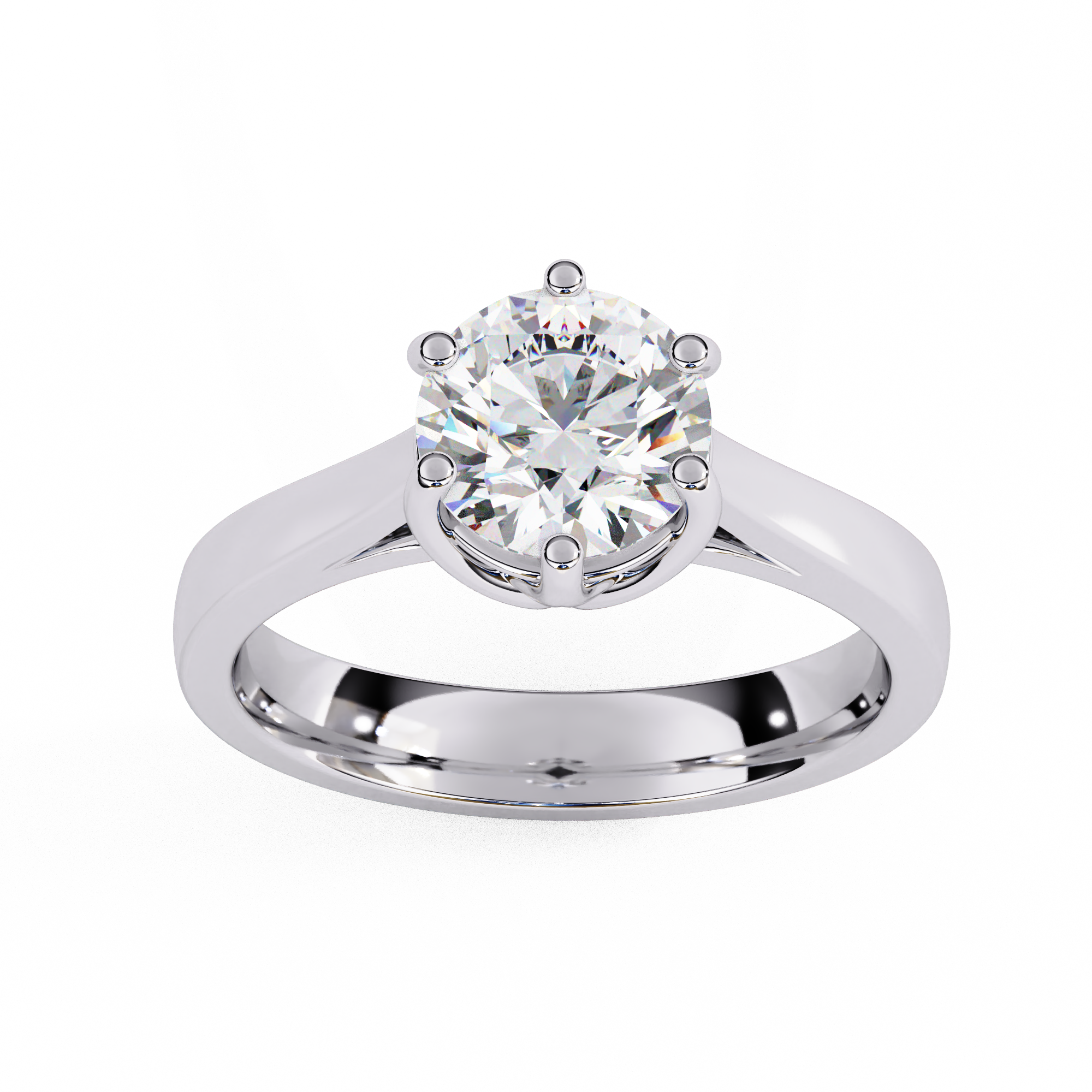 Elegant Round Cut Solitaire Ring | 925 Sterling Silver